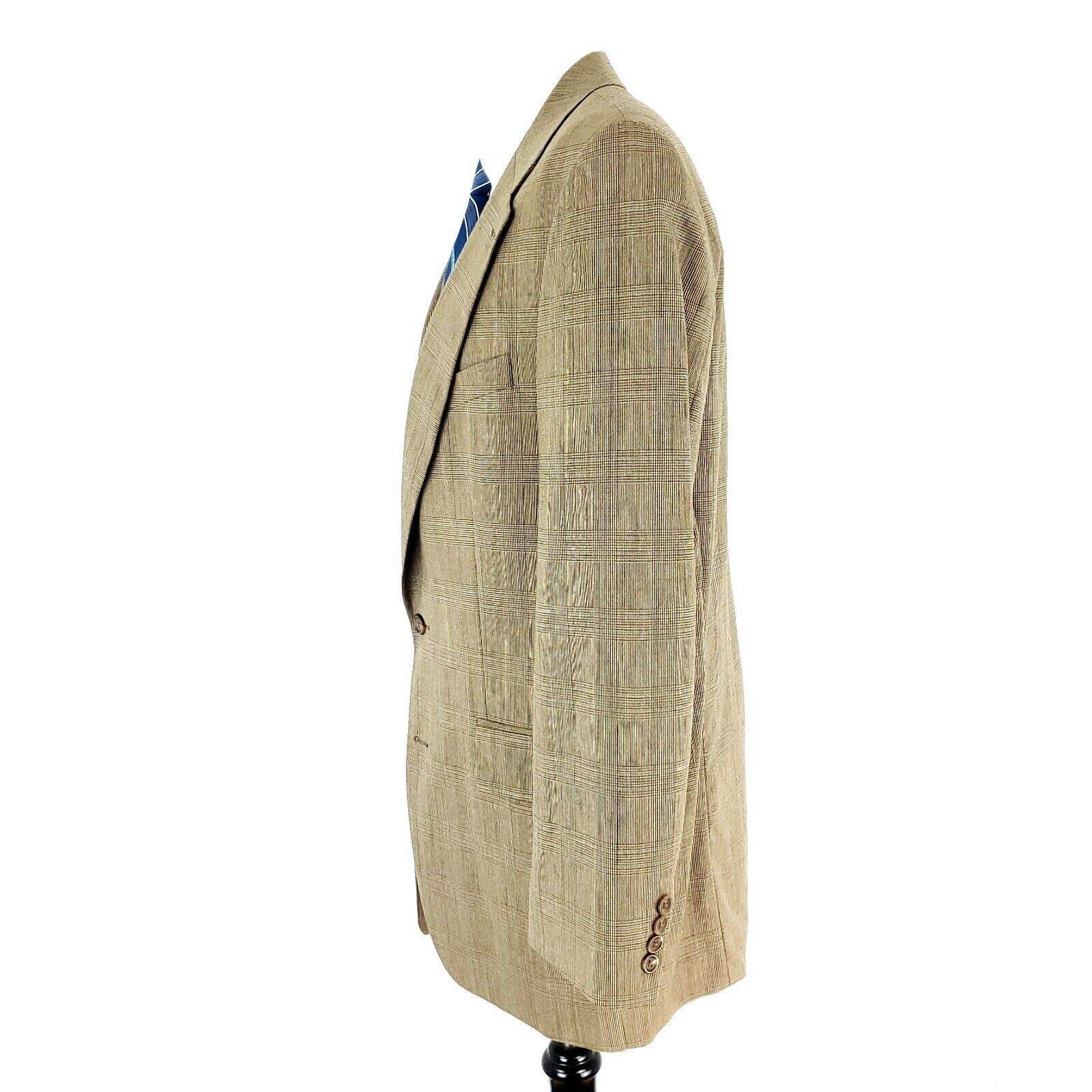 Ralph Lauren Chaps Ralph Lauren Wool 2 Button Blazer 42L Brown Glen Plaid Size 42L - 5 Thumbnail