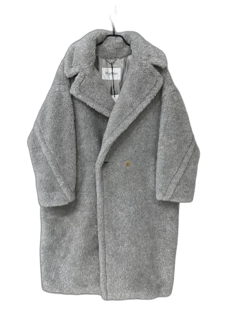 Max Mara MaxMara Silver Thread Teddy Coat Size M / US 6-8 / IT 42-44 - 1 Thumbnail