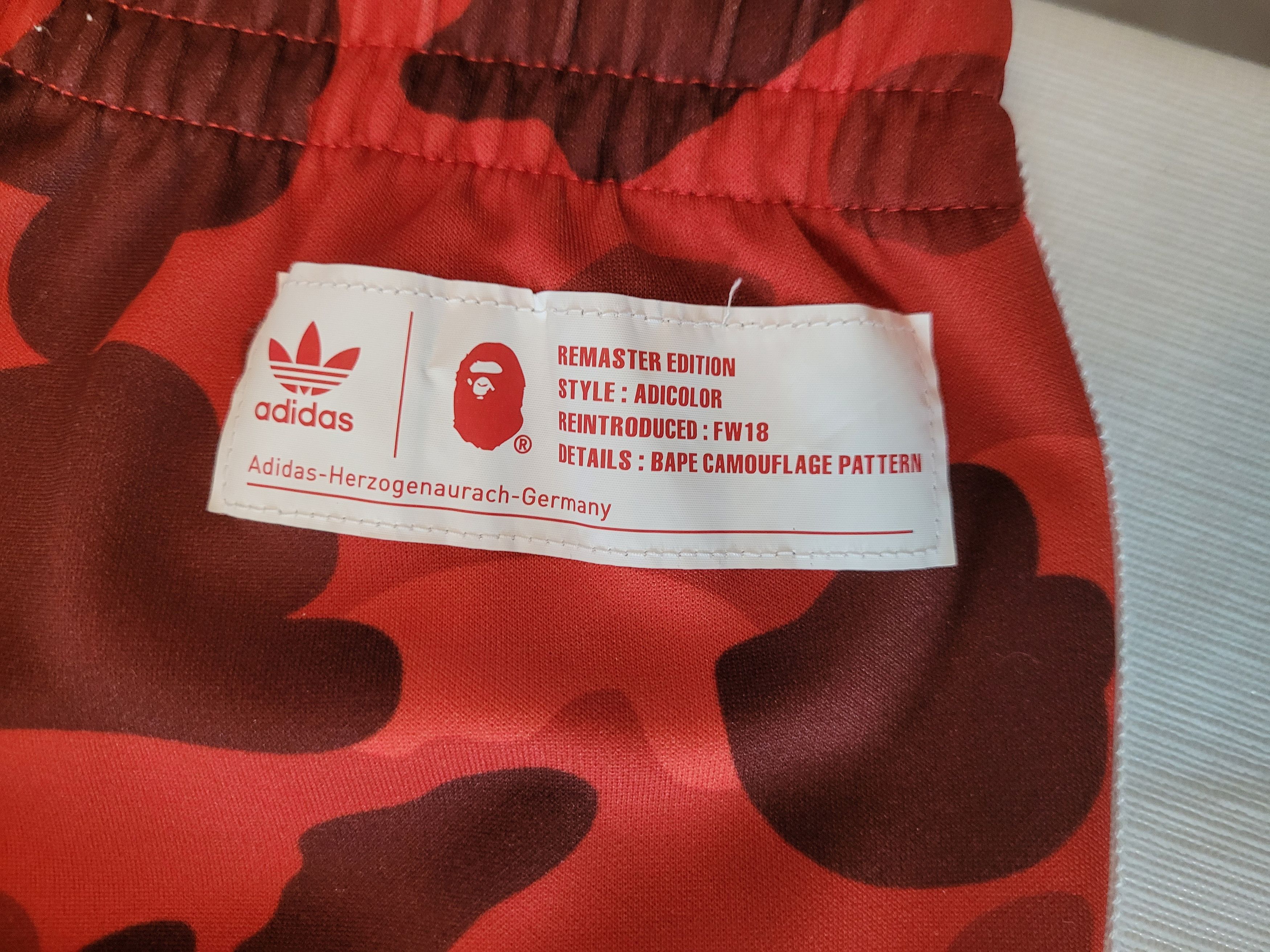 Adidas × Bape adicolor Track Pants Raw Red - Size Small Size US 31 - 3 Thumbnail