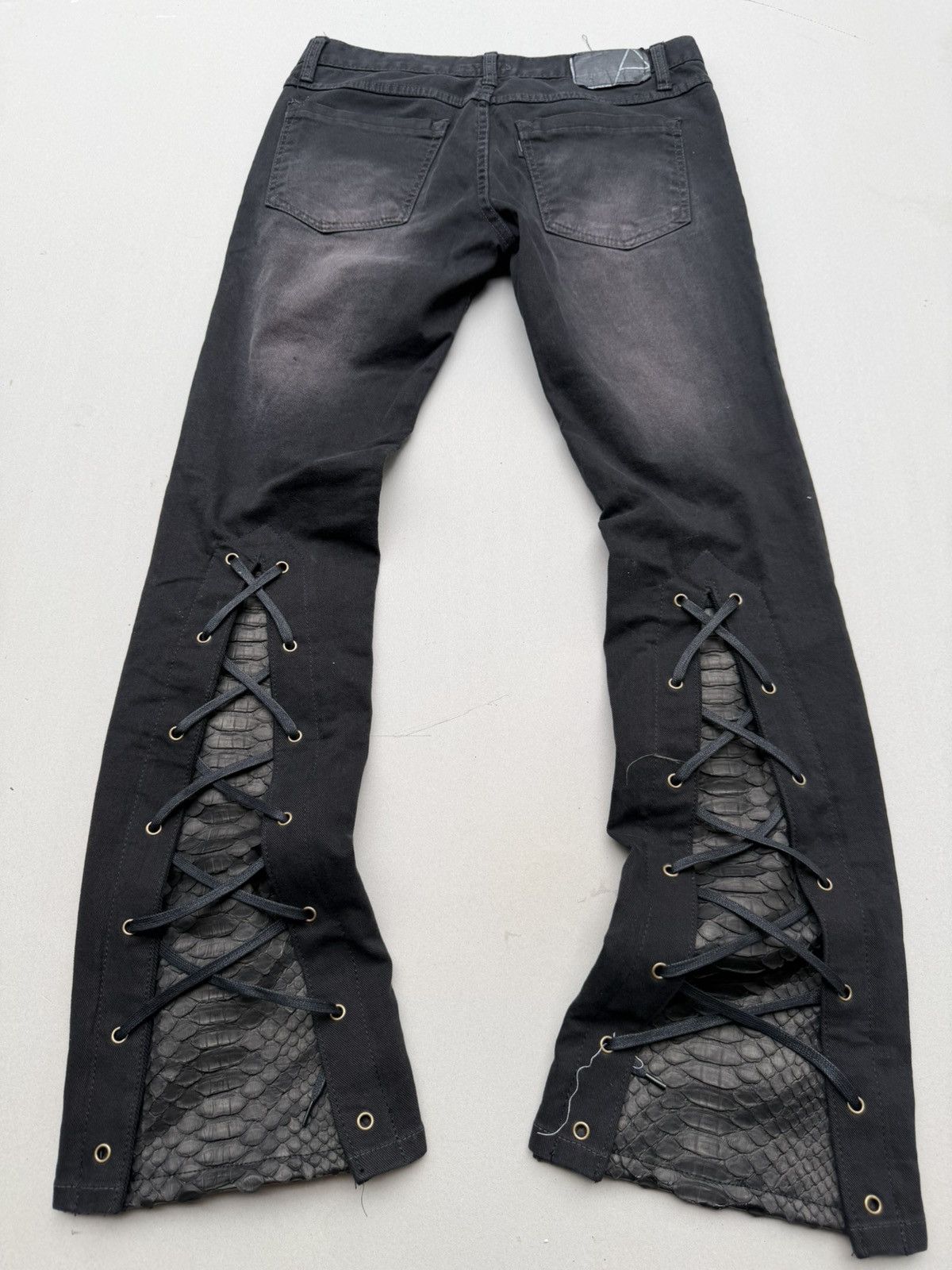 Japanese Brand LAD MUSICIAN lace up flare jeans Size US 26 / EU 42 - 4 Thumbnail
