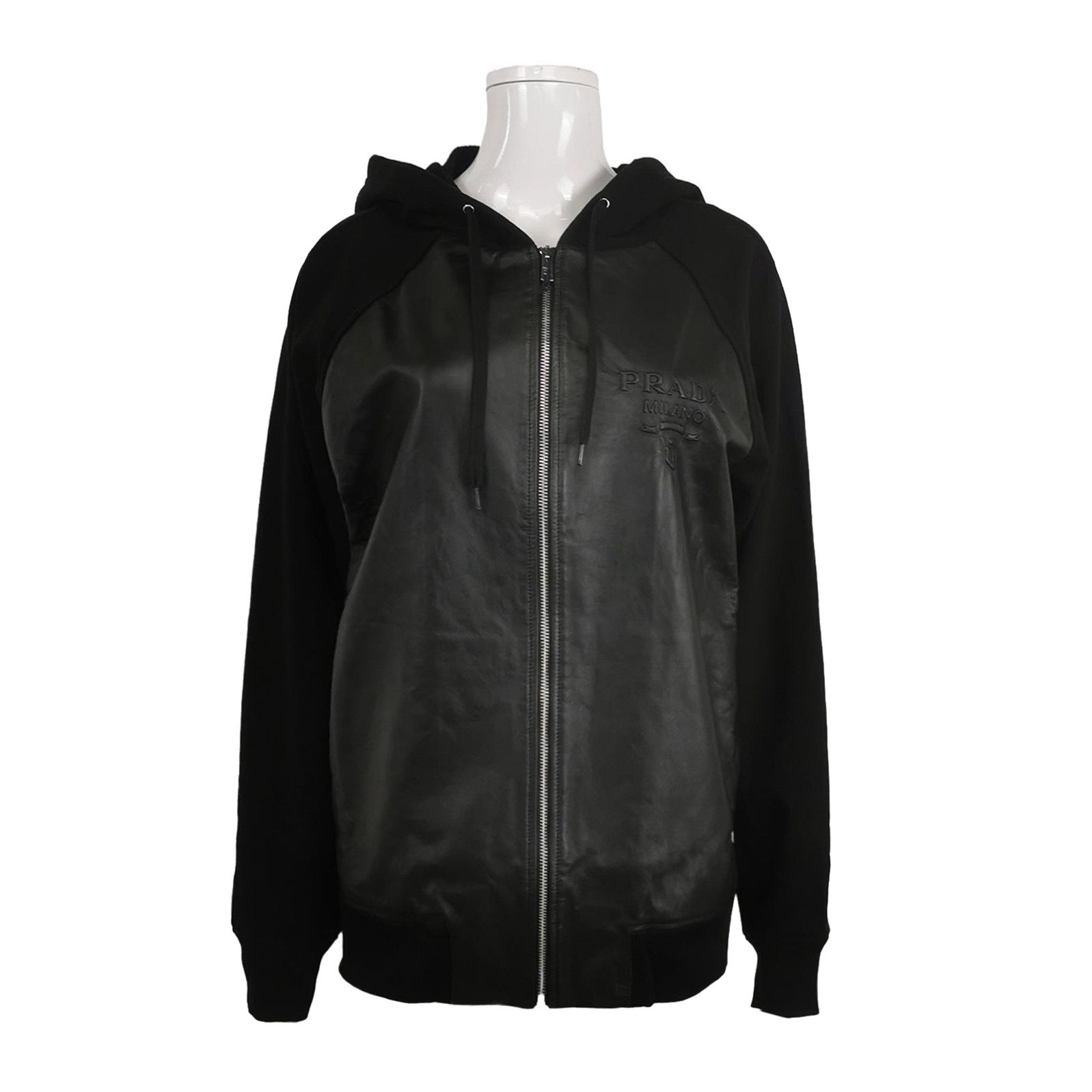 Prada Prada Hooded Jacket with Logo in Black 0079 Size US M / EU 48-50 / 2 - 1 Thumbnail