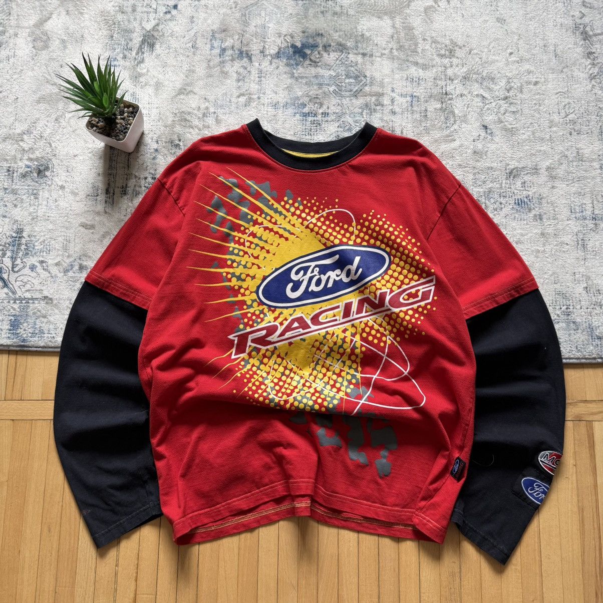 Ford 📌 Crazy Vintage Ford Racing Y2K Graphic 00s Longslevee Size US L / EU 52-54 / 3 - 1 Thumbnail