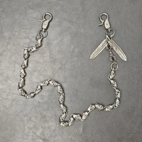 VIBE Japanese Peripheral Skull and Feather Goth Waist Chain Size ONE SIZE - 1 Thumbnail