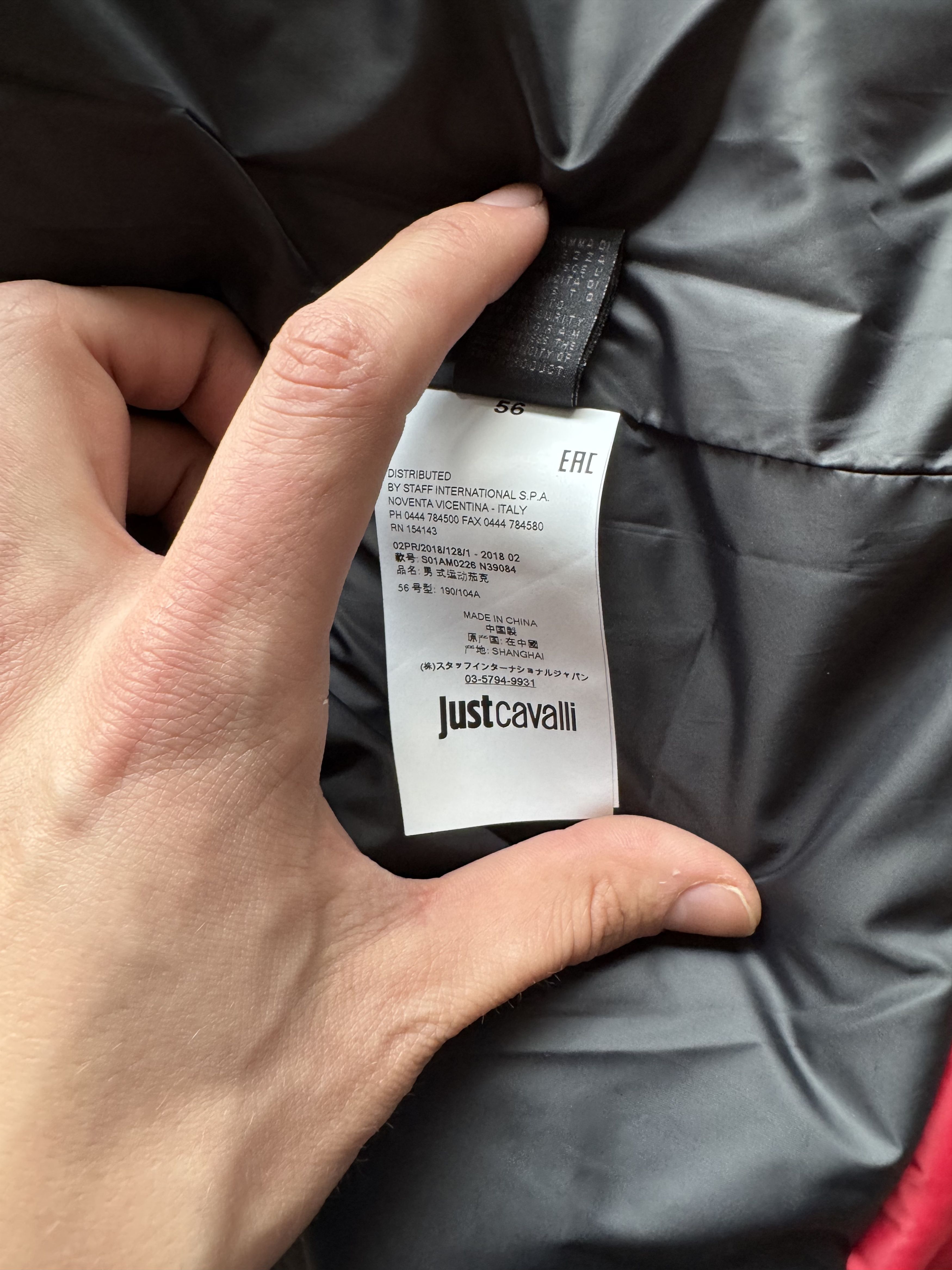 Just Cavalli Quilted Biker Down Jacket With Leather Shoulders Size US XXL / EU 58 / 5 - 17 Thumbnail