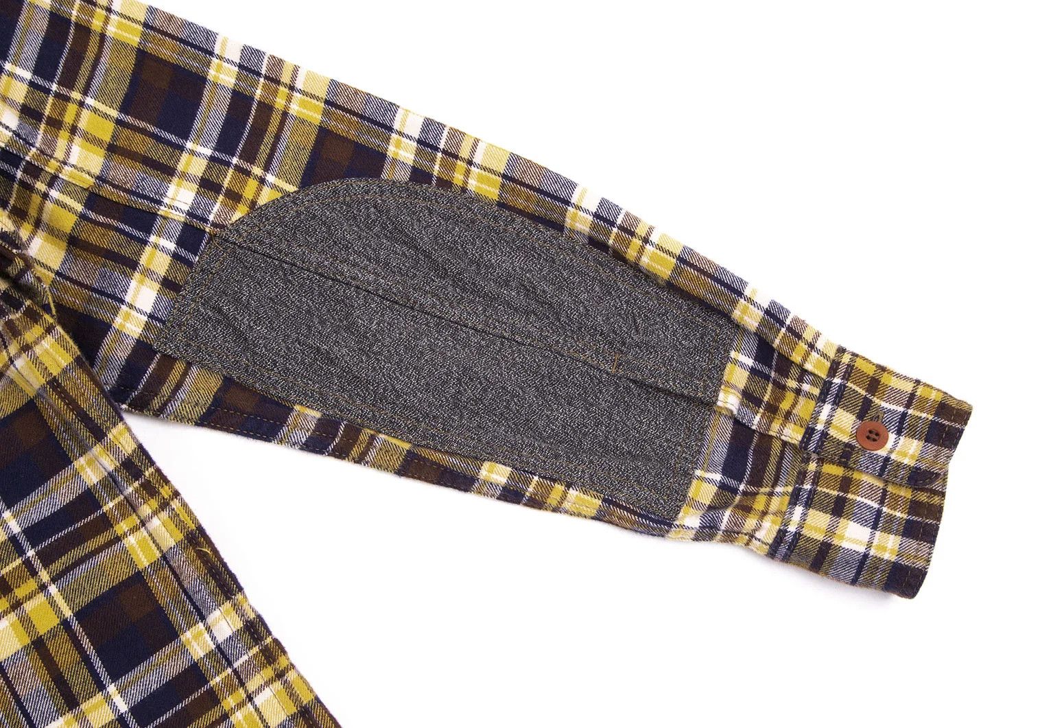 Junya Watanabe Checkered Flannel Shirt in Yellow, Navy, and Brown Size US XS / EU 42 / 0 - 13 Thumbnail