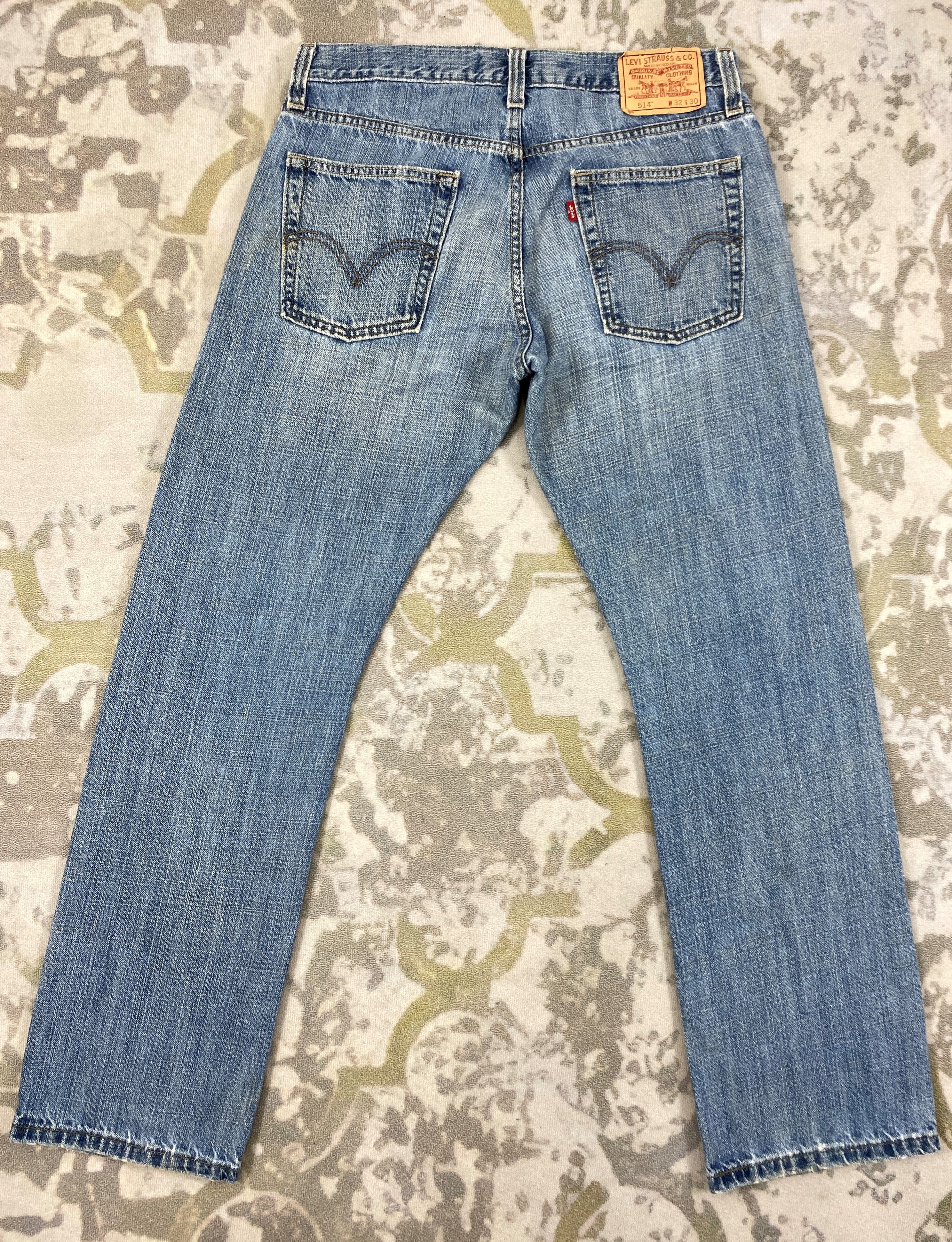 Levi's Distressed Blue Levi's 514 Jeans 33x32 Denim -JN2124 Size US 33 - 2 Thumbnail