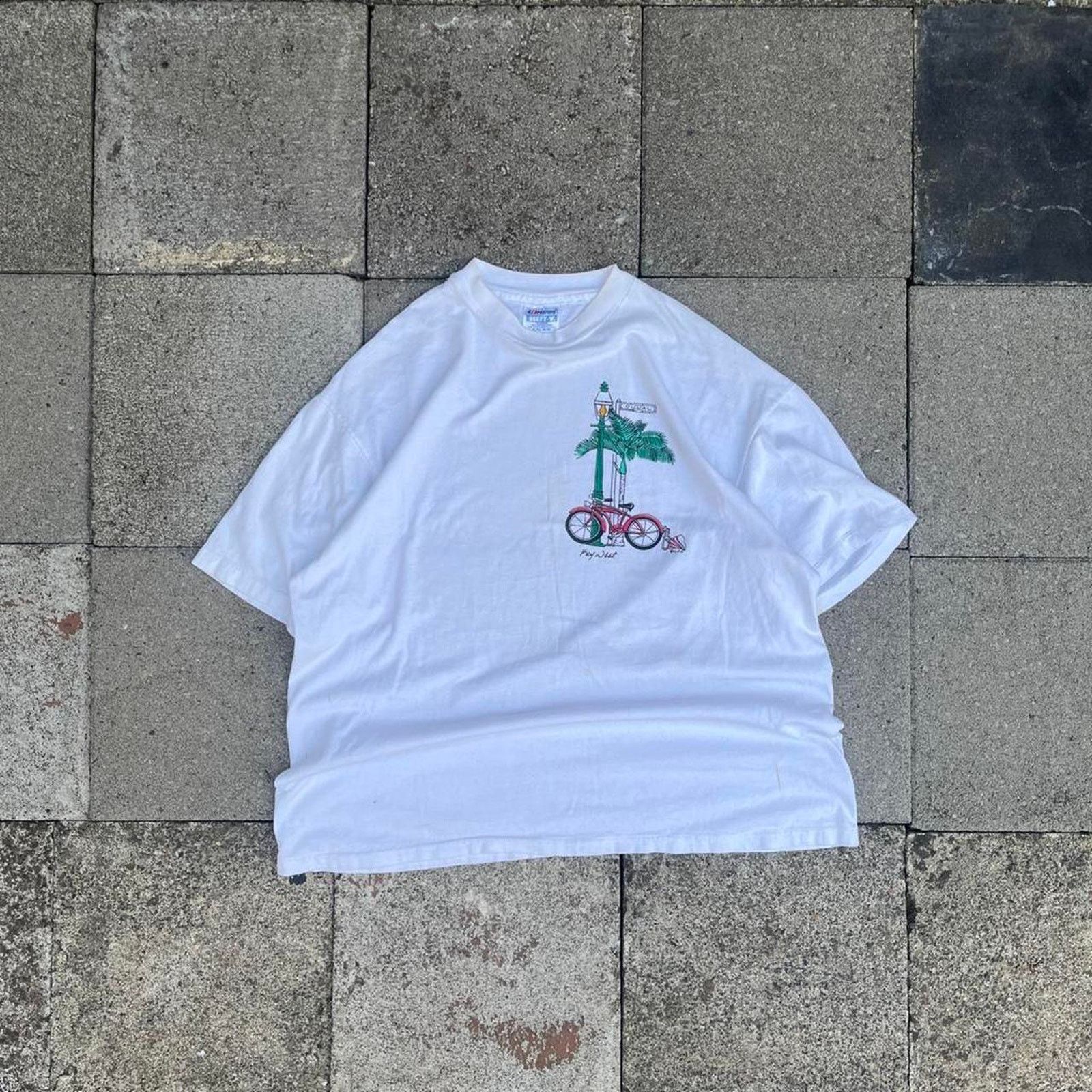 Hanes Single Stitch Street Lamp Fat Tire Bike Key West Pocket 90s Size US XL / EU 56 / 4 - 2 Thumbnail