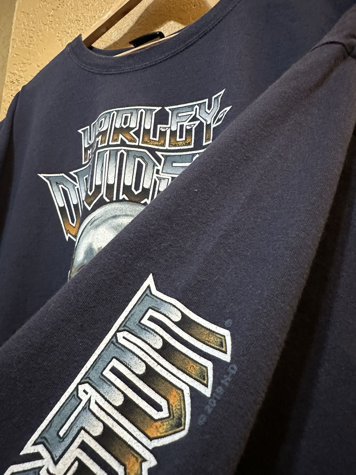 Harley Davidson × Vintage SICK 3XL CHROME SKULL HARLEY L/S Size US XXL / EU 58 / 5 - 6 Thumbnail