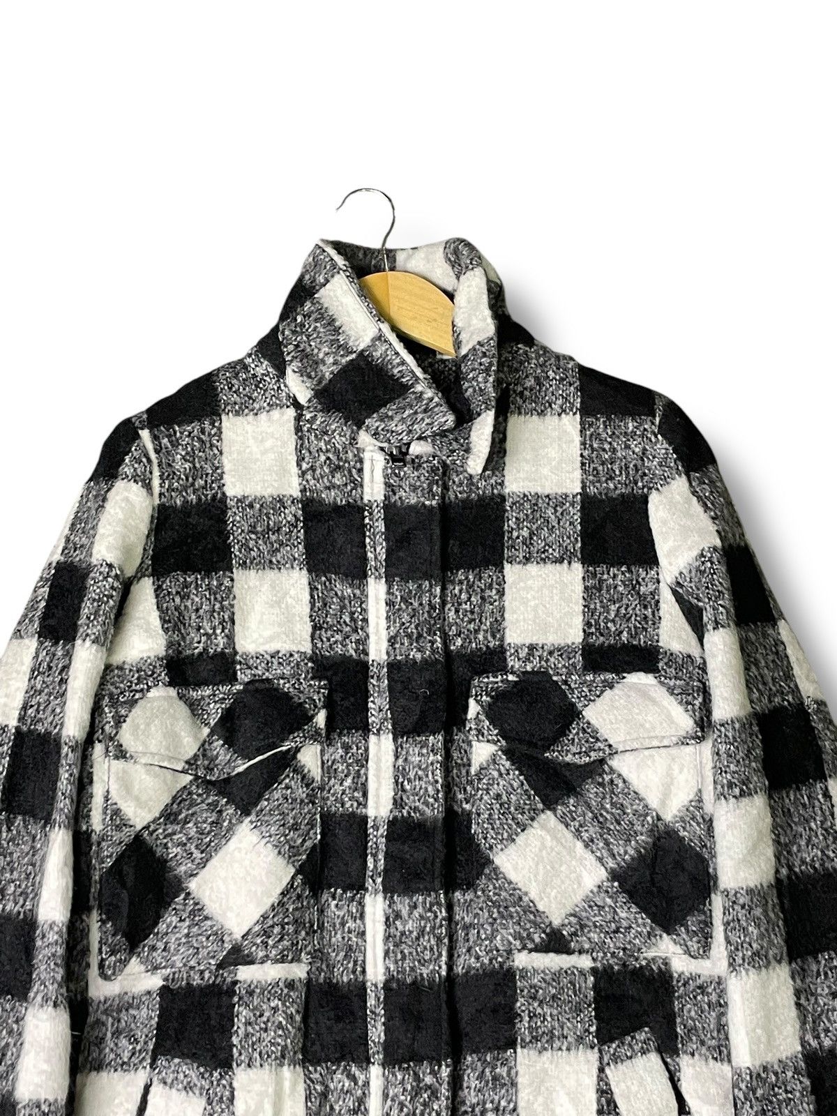 Forever 21 × Vintage Forever 21 Wool Checked Coat (51) Size US L / EU 52-54 / 3 - 4 Thumbnail
