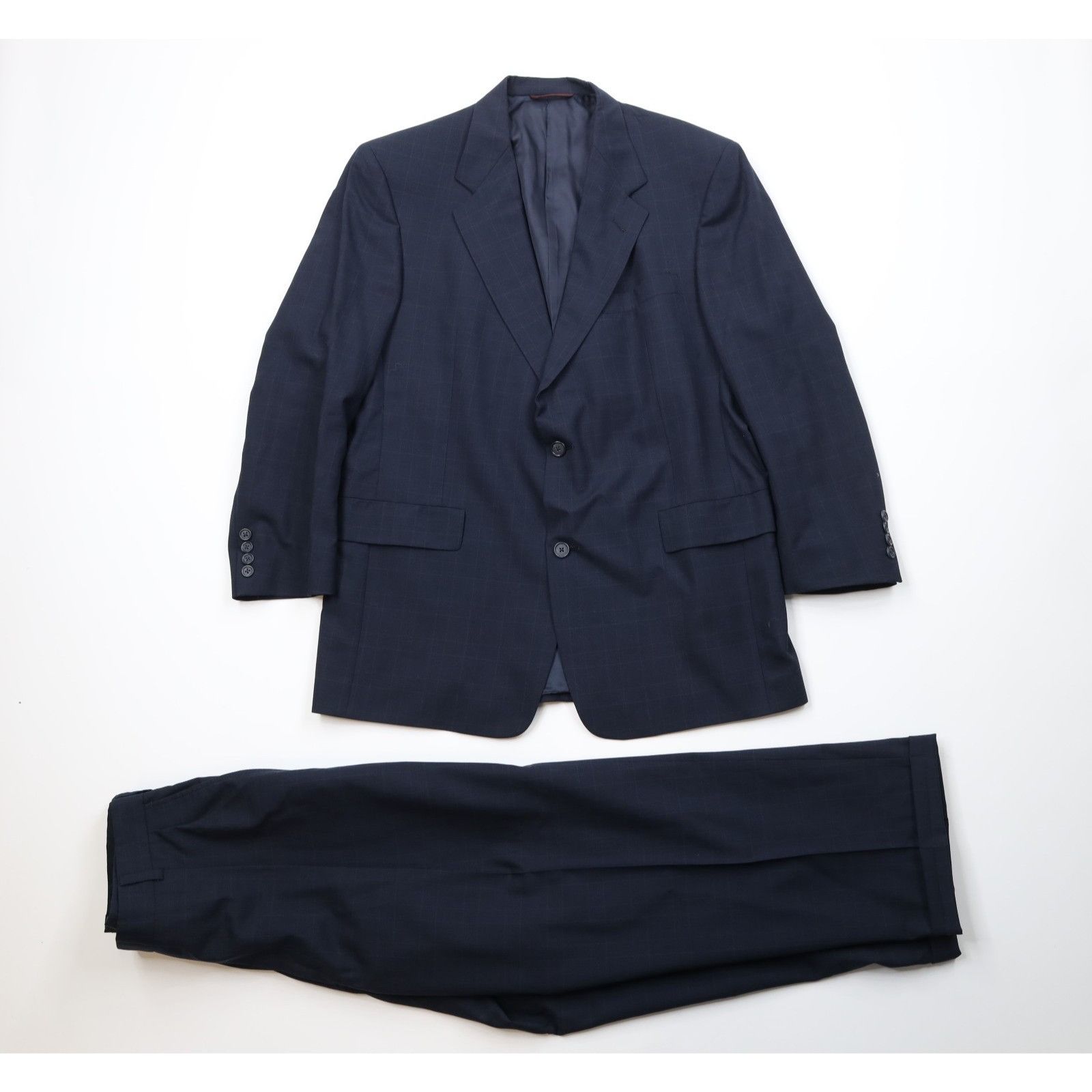 Vintage Vintage 90s Streetwear 2 Piece Wool Suit Wedding Blue Size 42R - 1 Thumbnail