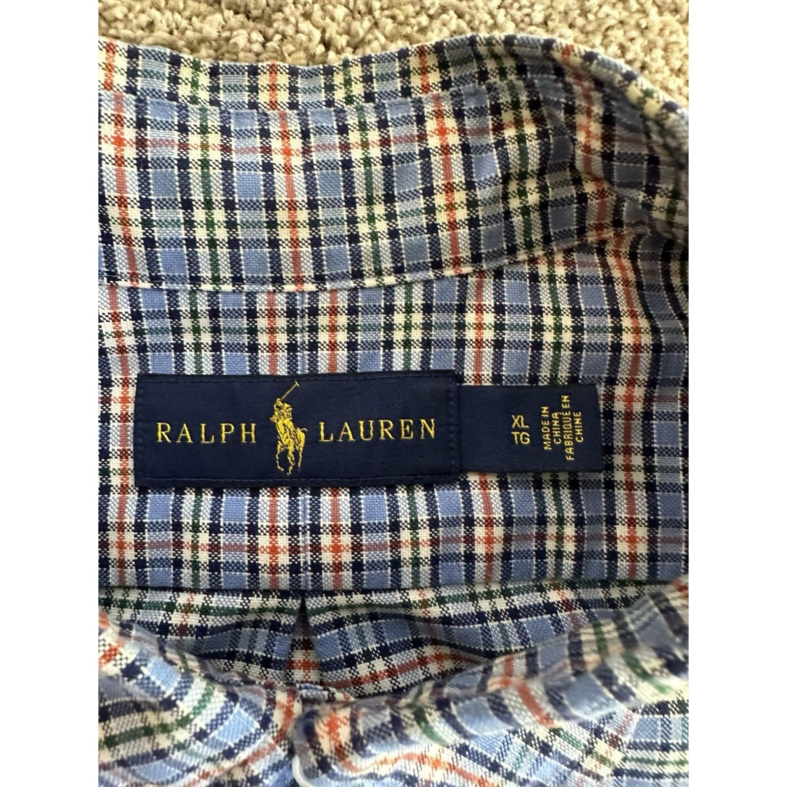 Polo Ralph Lauren Ralph Lauren Dress Shirt Mens XL Plaid Flesh Pony Size US XL / EU 56 / 4 - 3 Thumbnail
