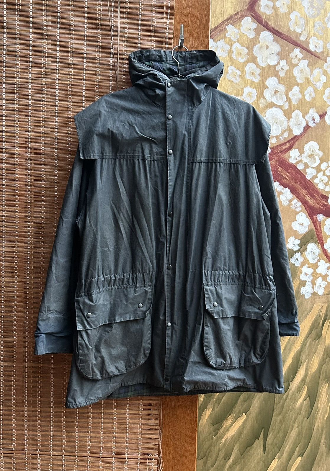 Barbour Vintage Barbour A6 Lined Durham Wax Hooded Jacket C38/97CM Size US M / EU 48-50 / 2 - 1 Thumbnail