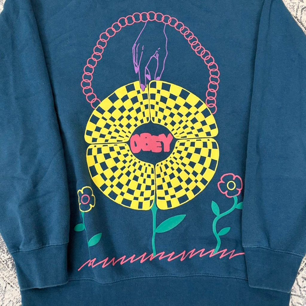 Obey Obey blue crew neck sweatshirt - Size S Size US S / EU 44-46 / 1 - 3 Thumbnail