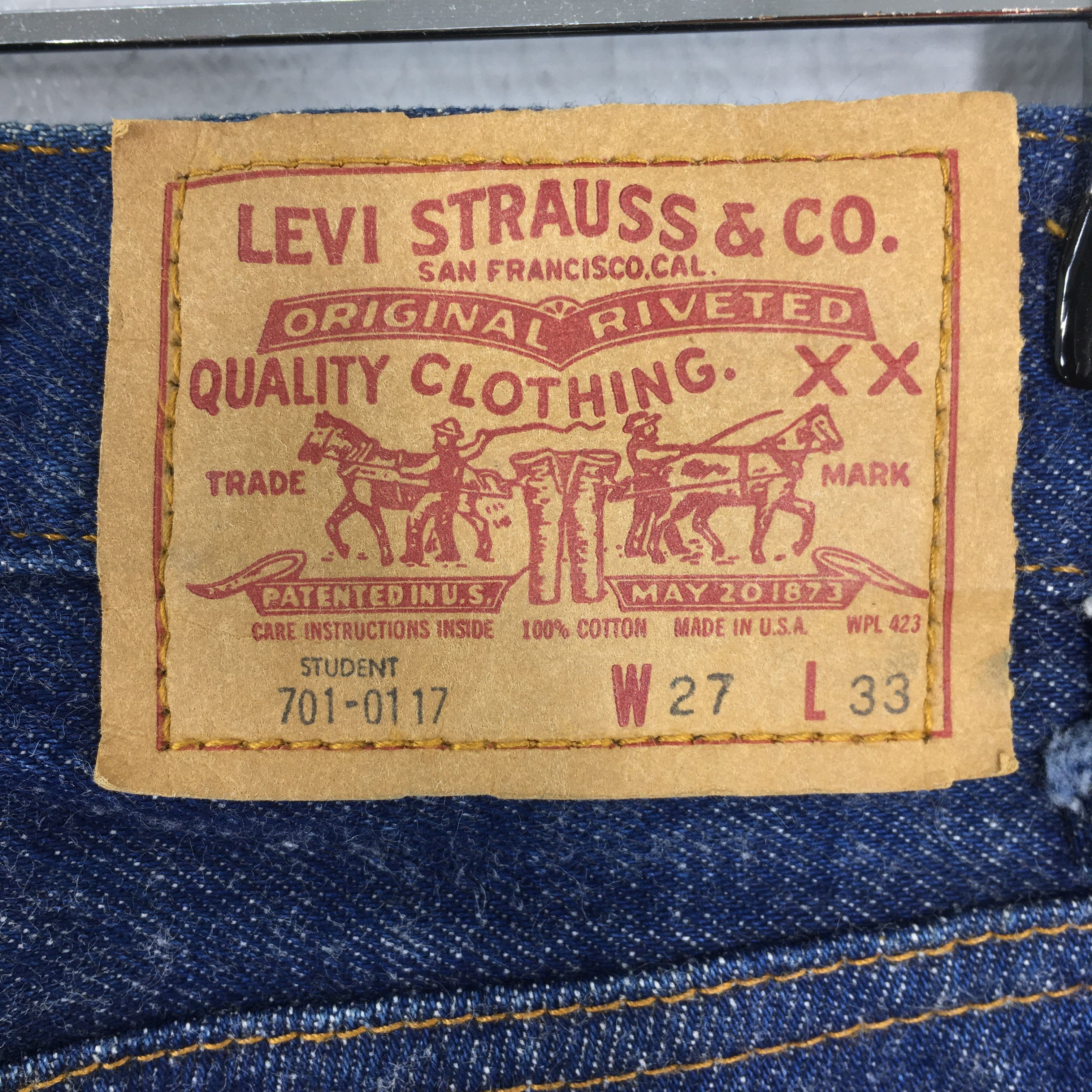 Levi's Size 25x29 Vintage 90s Levi's 701-0117 Student Jeans S450 Size 25" / US 0 / IT 36 - 11 Thumbnail