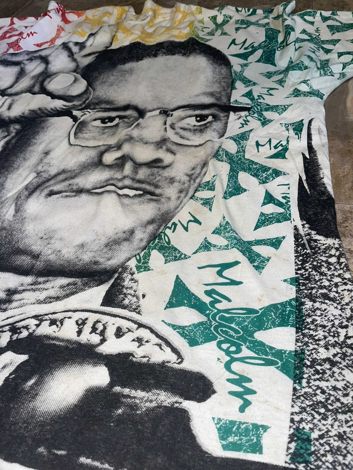 Other Vintage all over print Malcom X GRAIL tshirt see pics Size US XXL / EU 58 / 5 - 7 Thumbnail