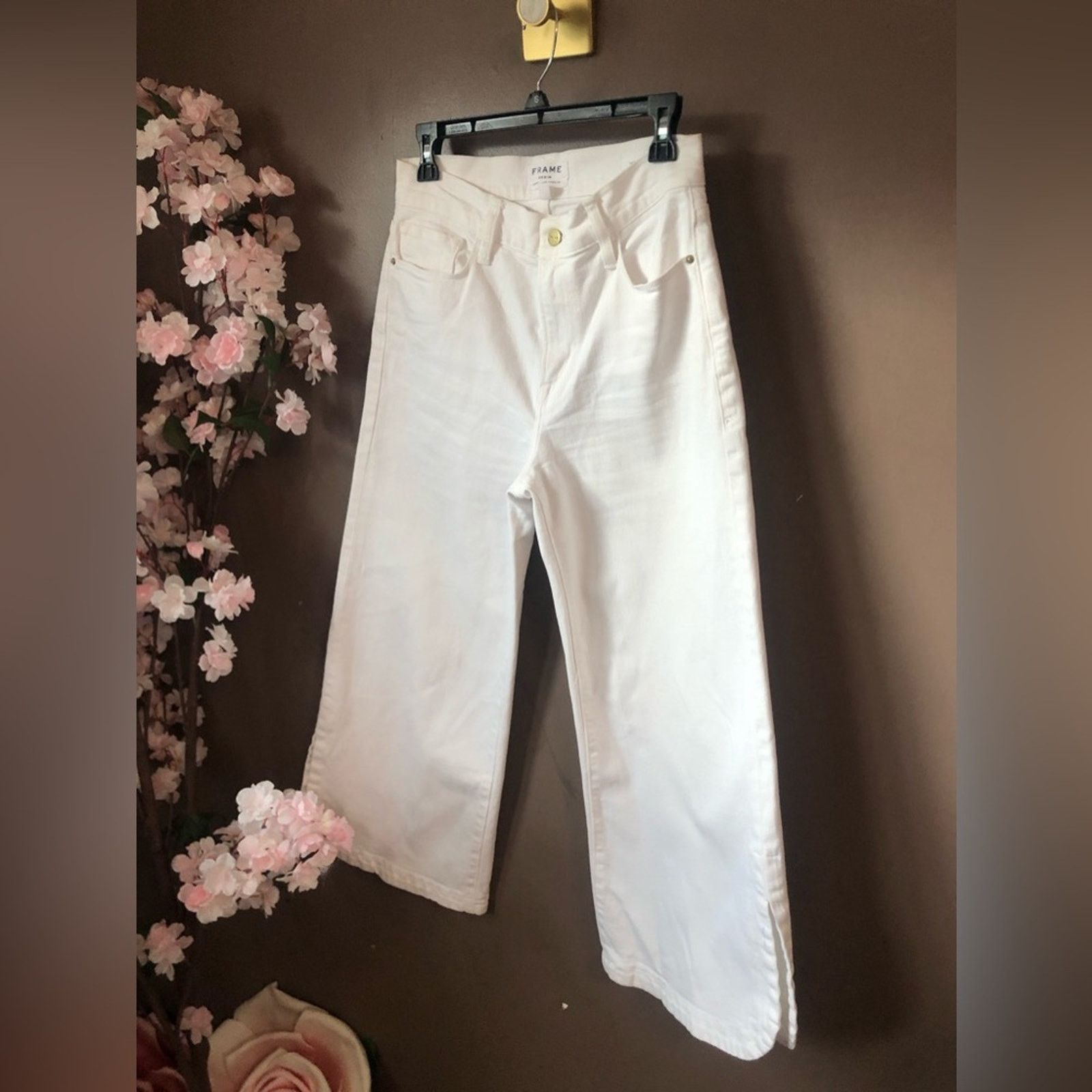 Frame Frame wide leg Jeans denim pants white le vintage Size 27" / US 4 / IT 40 - 3 Thumbnail