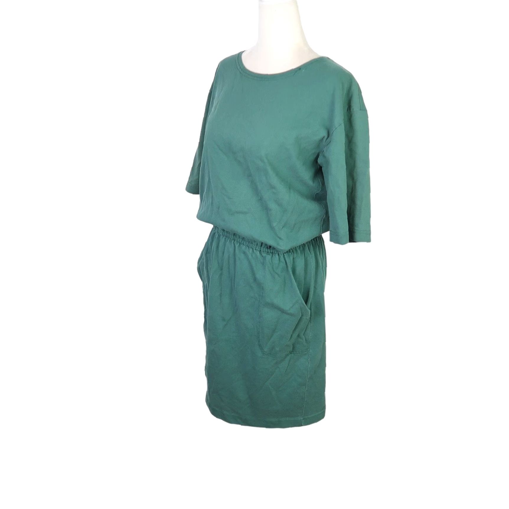 Vintage VINTAGE 90s Hunt Club Jade Green Cotton T-Shirt Dress M Women Short Sleeves Casual Size M / US 6-8 / IT 42-44 - 3 Thumbnail