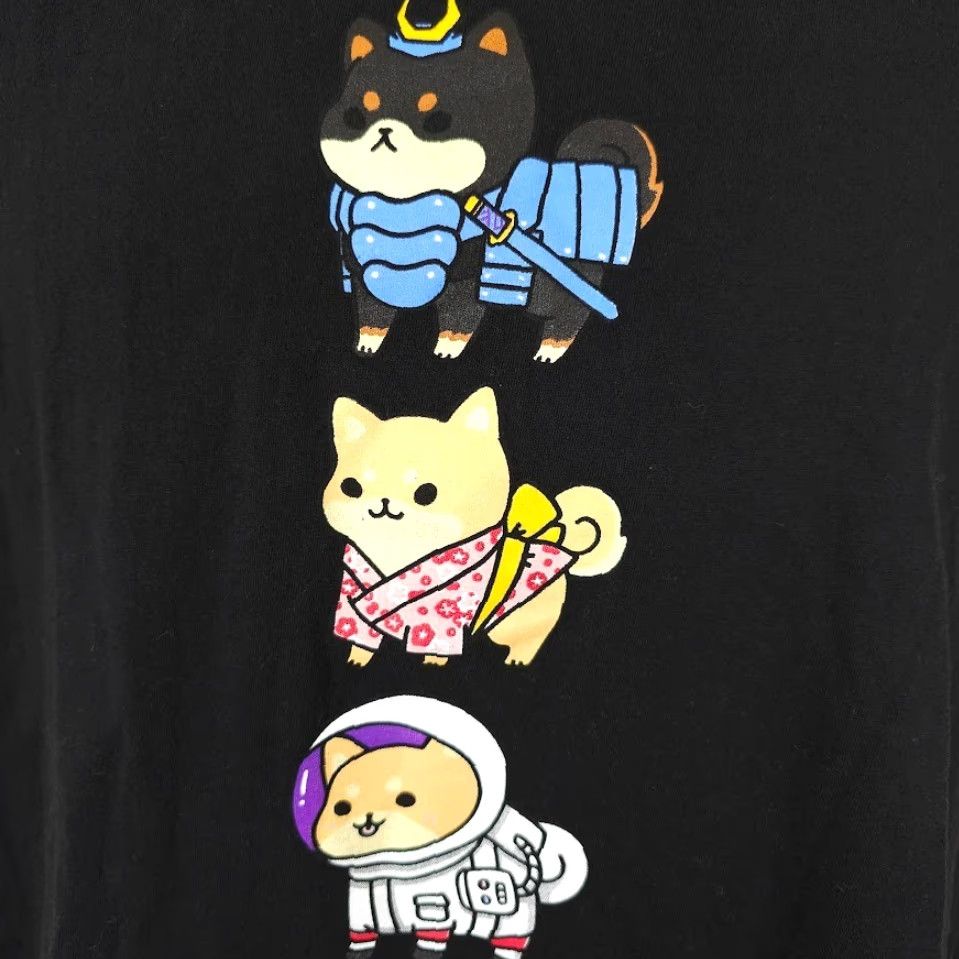 Vintage Kawaii Shiba Inues T Shirt Mens Size Large Black Cute Pikarar Art Tee Size US L / EU 52-54 / 3 - 3 Thumbnail