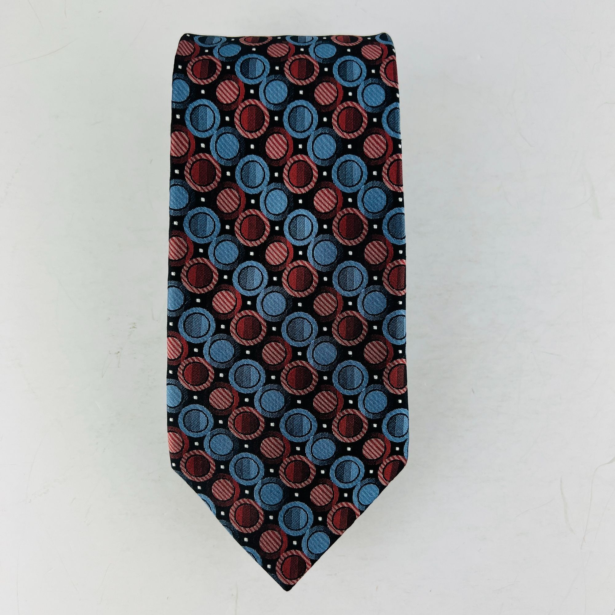 Croft & Barrow Croft & Barrow Multicolor Circles Blue Red Necktie Tie Silk Size ONE SIZE - 2 Thumbnail