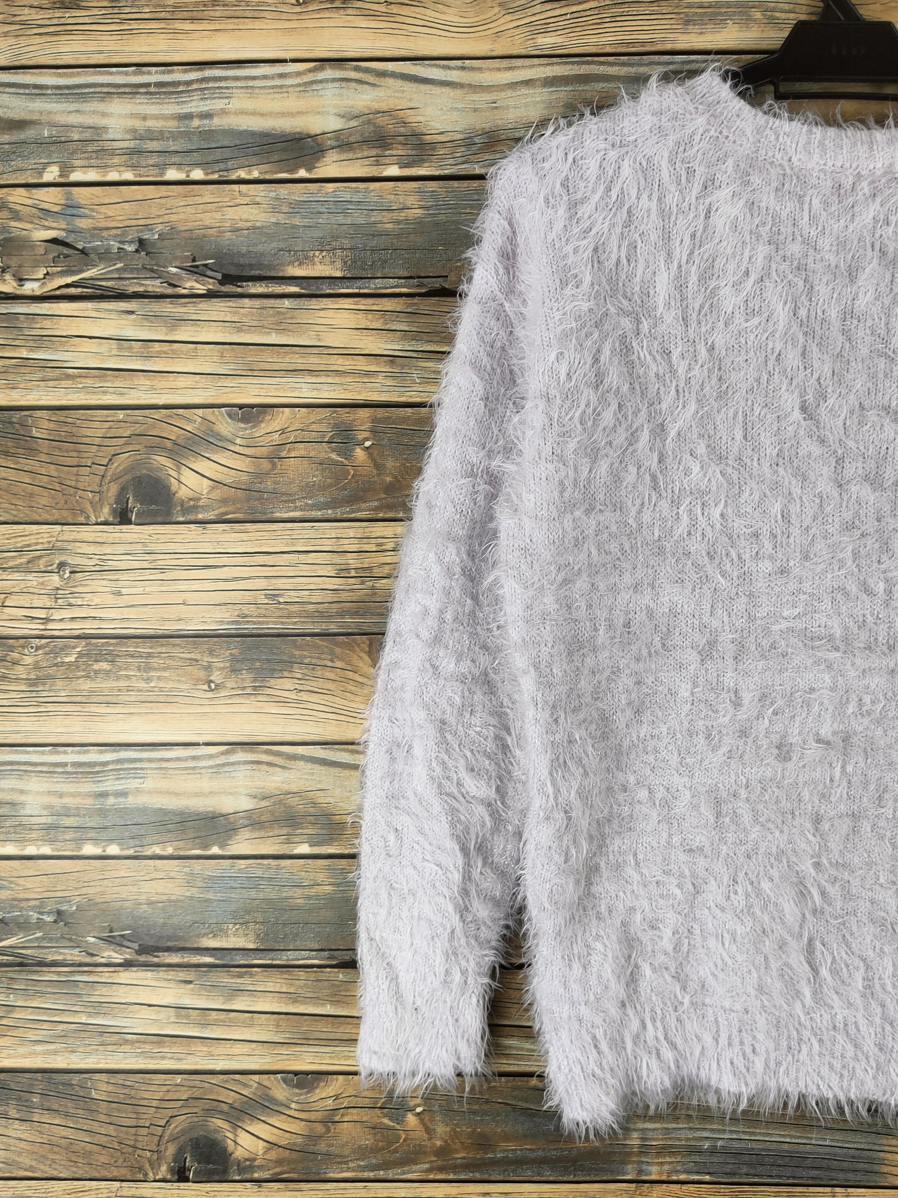 Japanese Brand DL Shoo La Rue Silver Fur Mohair shaggy Knitwear #46-438 Size M / US 6-8 / IT 42-44 - 8 Thumbnail