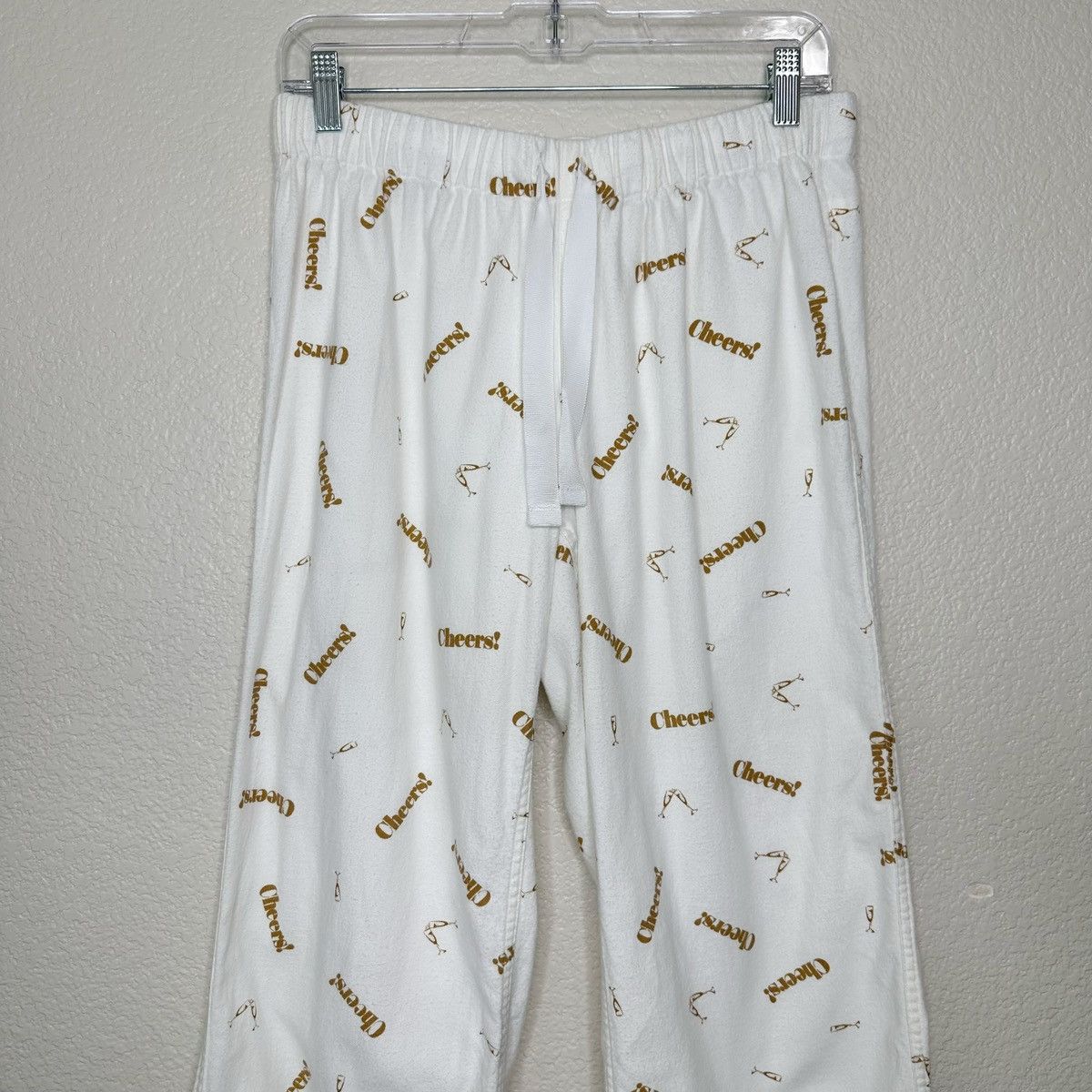 J.Crew J. Crew White “Cheers” Printed Flannel Pajama Pants Size 31" - 2 Thumbnail