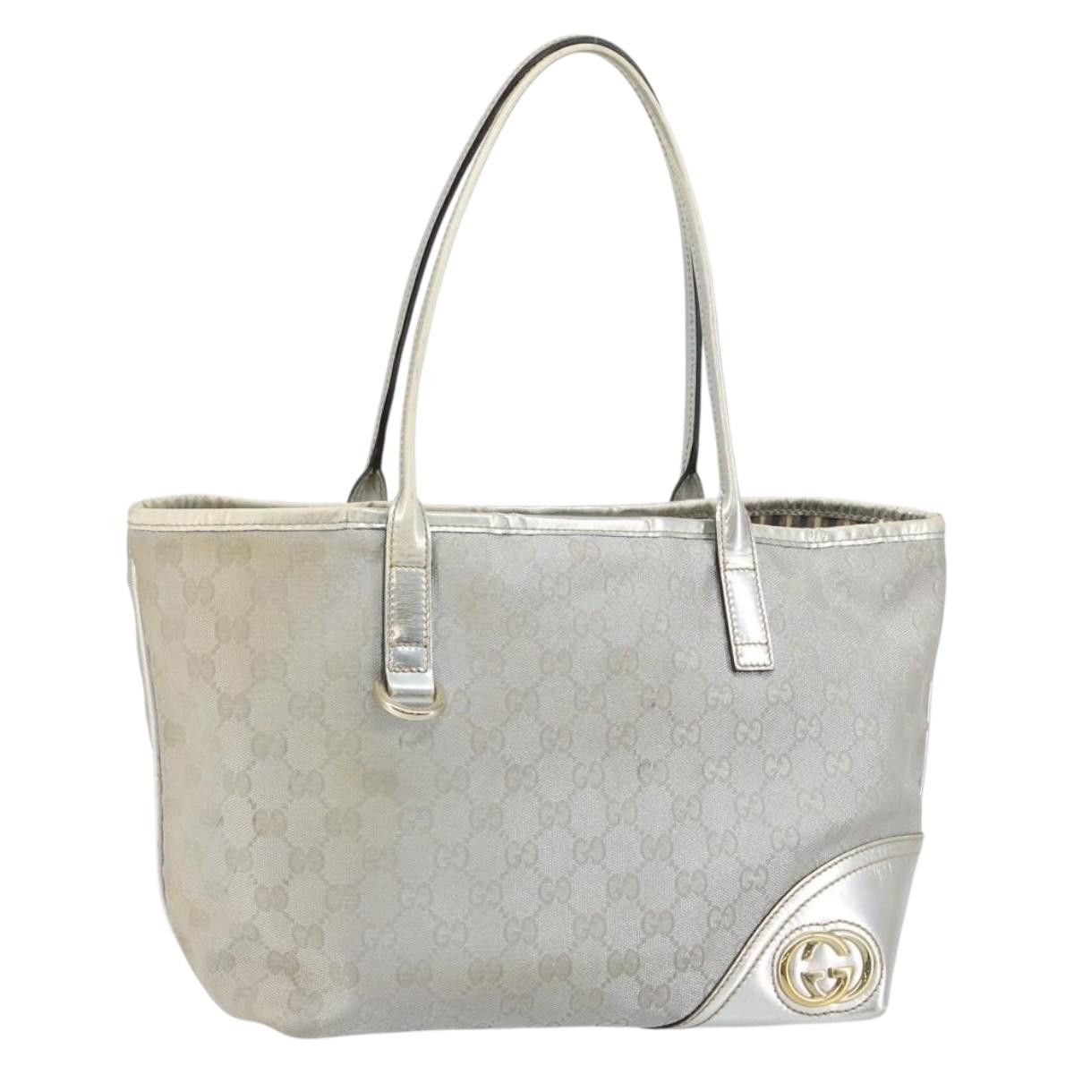 Gucci GUCCI GG Canvas Tote Bag Silver Gold Size ONE SIZE - 1 Thumbnail