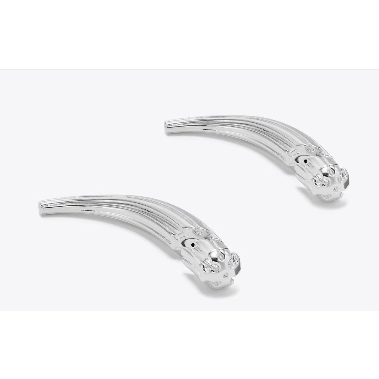 Tory Burch Tory Burch Silver Logo Spike Front-Back Earring Size ONE SIZE - 1 Thumbnail
