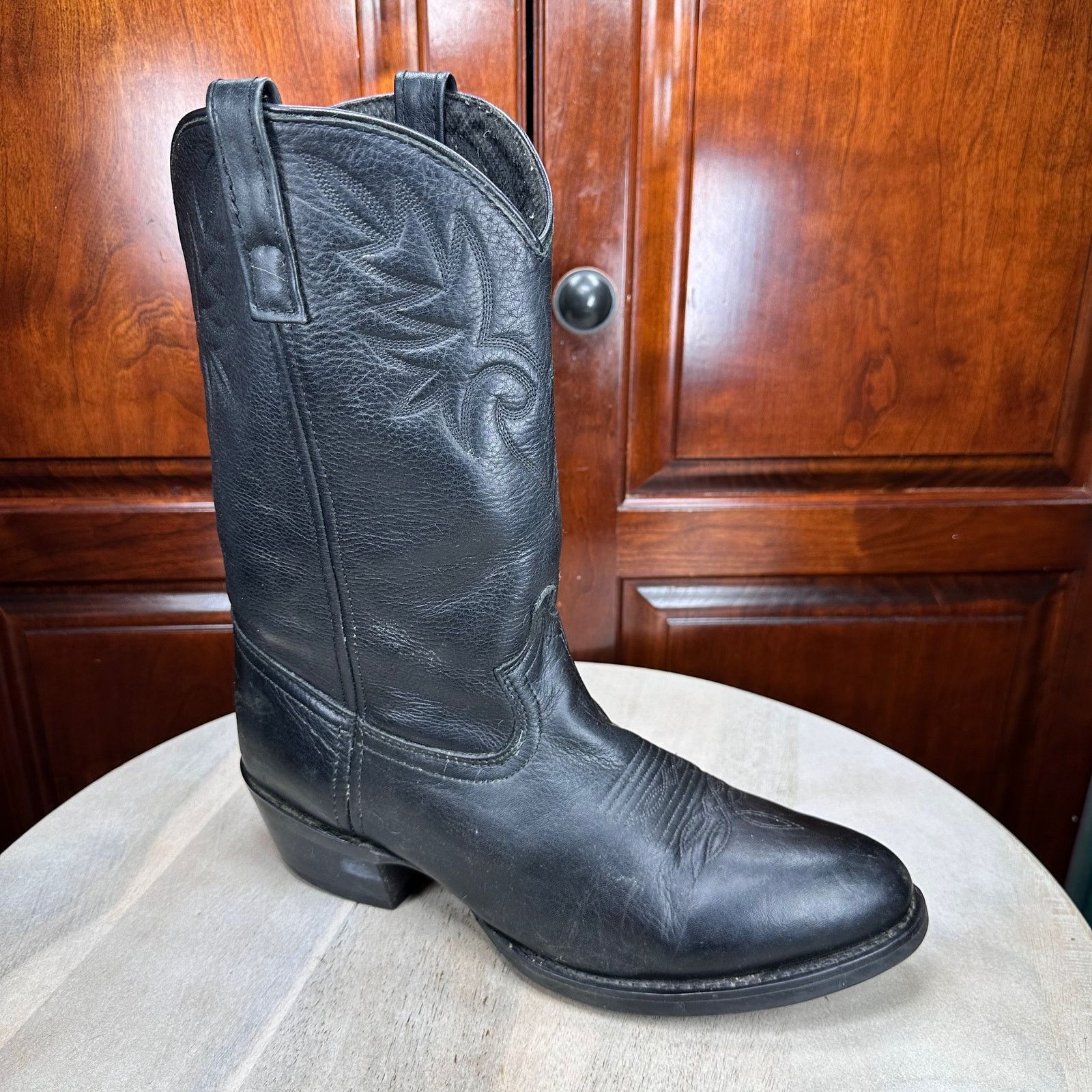 Dingo1969 Dingo Men’s Black Leather Western Cowboy Boots Size 10 EW Size US 10 / EU 43 - 7 Thumbnail