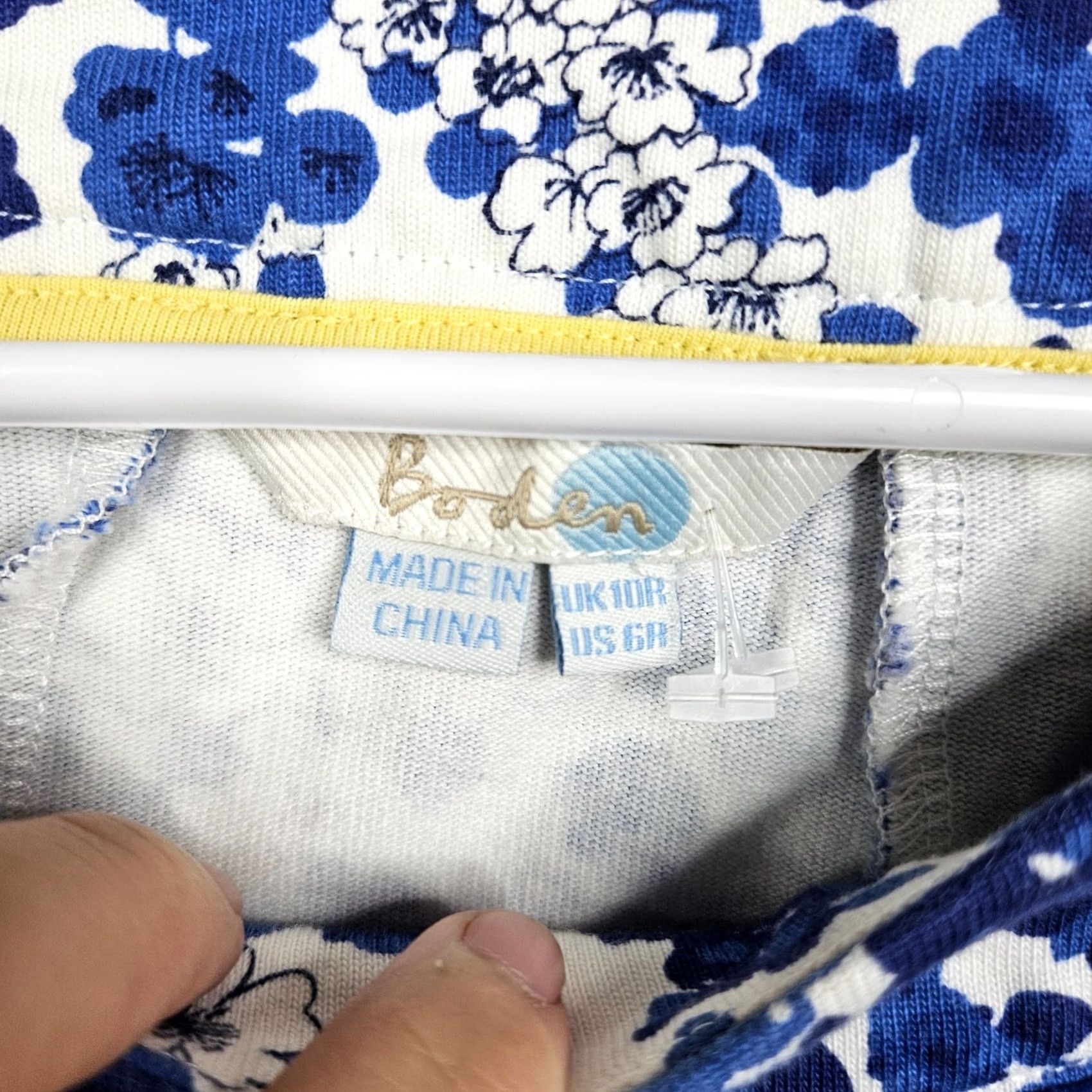 Boden Boden Dress Floral Print Short Sleeve Shift Dress Women 6R Blue White Cotton All Season Vintage No Size 28" / US 6 / IT 42 - 4 Thumbnail