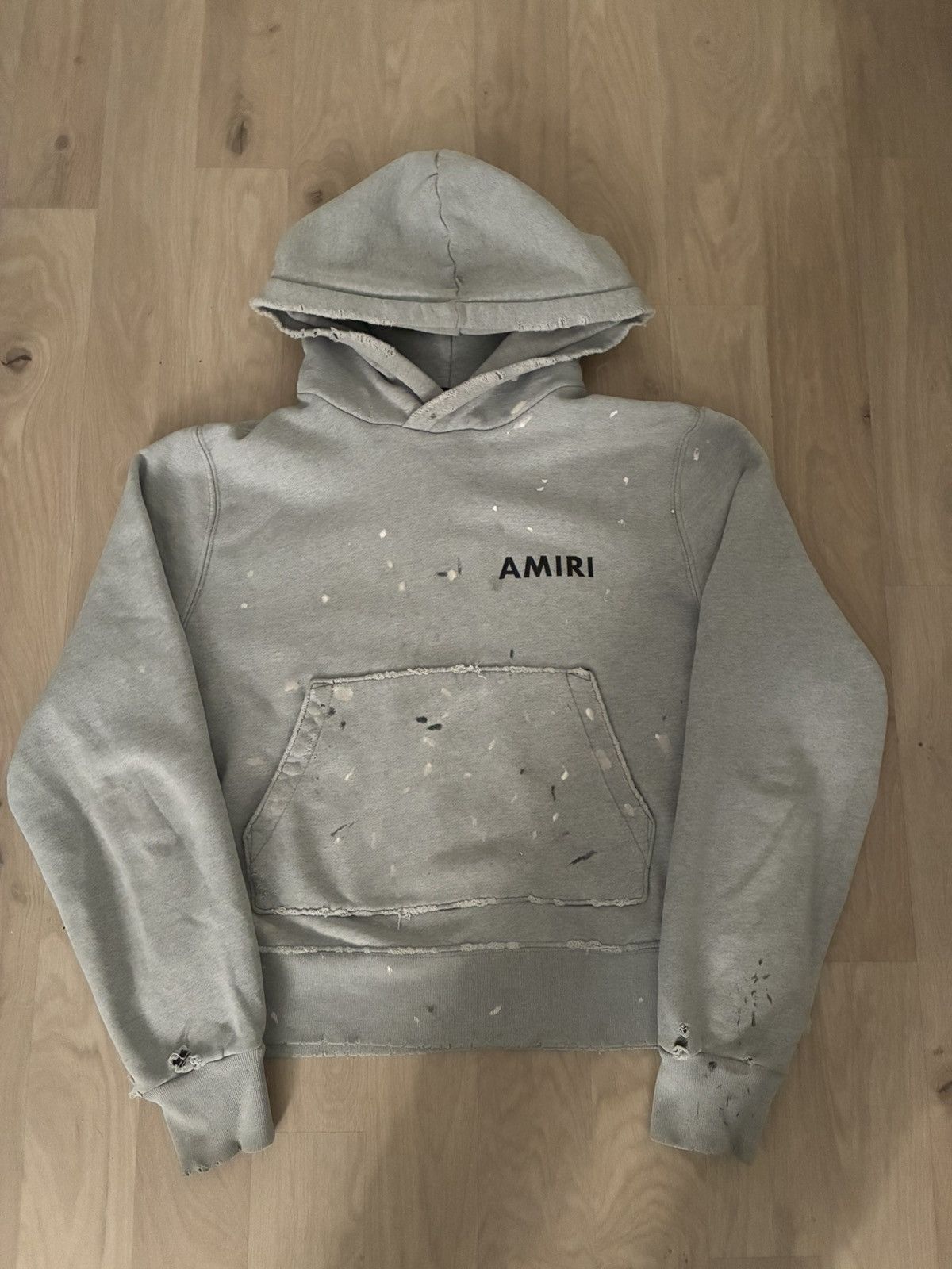 Amiri Amiri Army Paint Splatter Logo Hoodie | Grailed