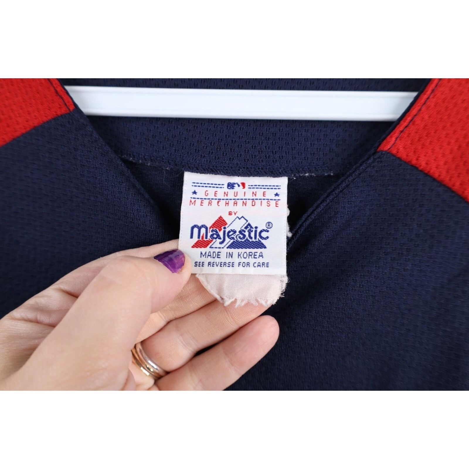 Majestic × Vintage Vintage 90s Majestic Cleveland Indians Baseball Jersey Size US L / EU 52-54 / 3 - 6 Thumbnail