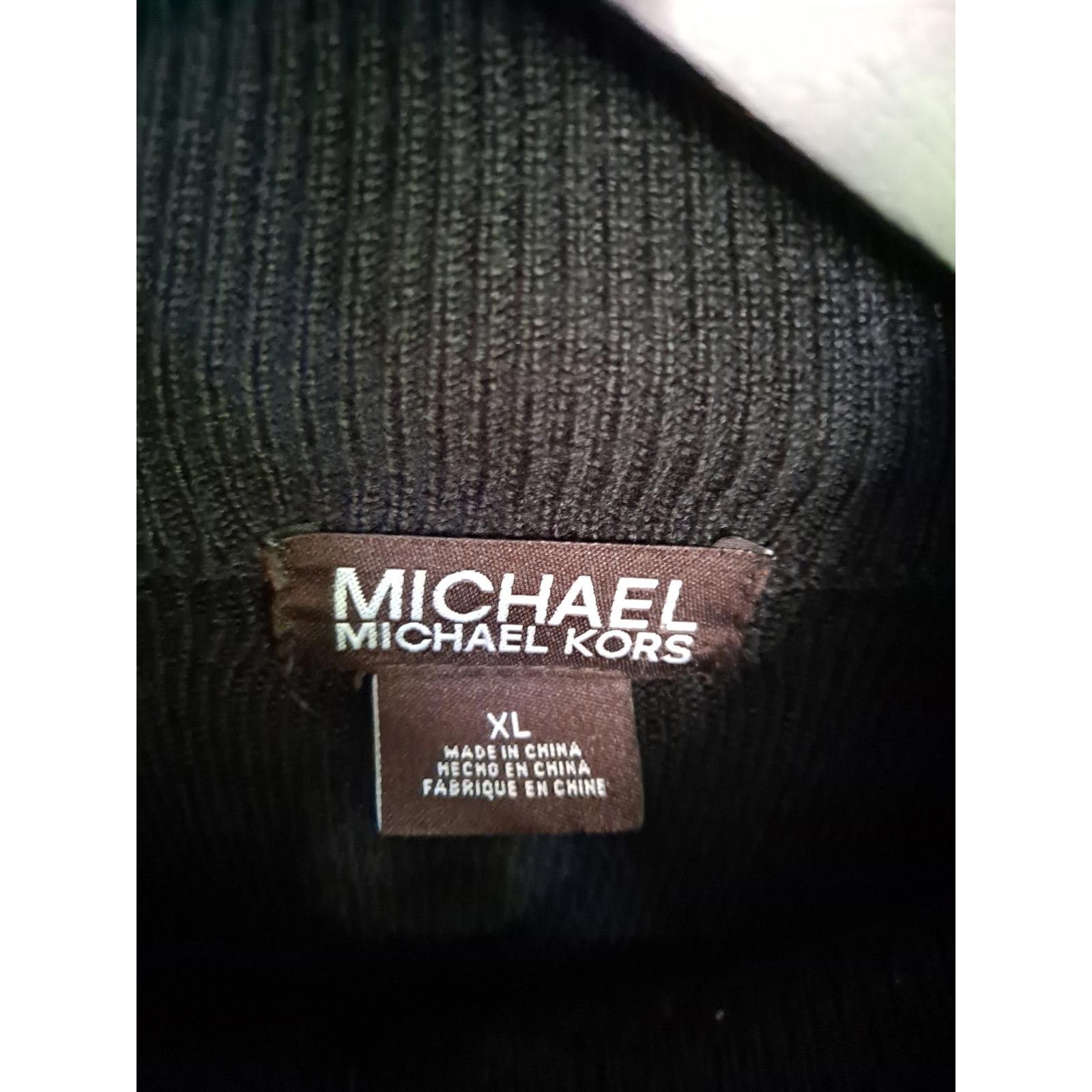 Michael Kors Michael Kors Black Zip Sweater with Front Pockets and Should Size US XL / EU 56 / 4 - 2 Thumbnail