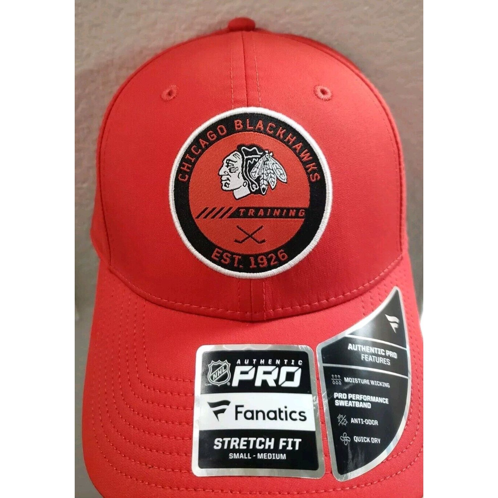 Other Chicago Blackhawks Hat Training Stretch Fit S/M Red Fanatics Size ONE SIZE - 1 Thumbnail