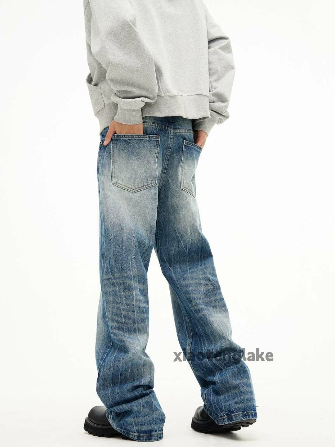 Jean × Vintage washed faded cleanfit yuppie loose baggy jeans Size US 30 / EU 46 - 3 Thumbnail