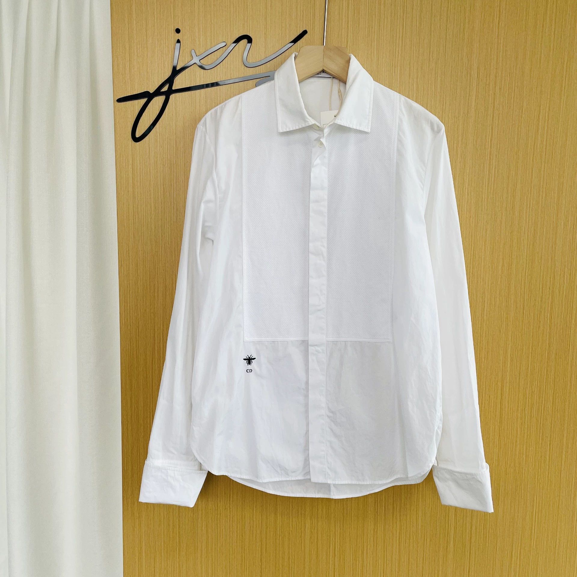 Dior DIOR Women's White Cotton Poplin Bee Logo LS Shirt 36 99New Size XS / US 0-2 / IT 36-38 - 1 Thumbnail