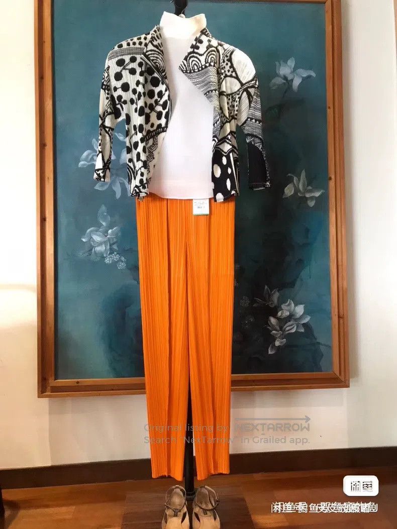 Issey Miyake Issey Miyake Bright Orange Skinny Pants Size 26" / US 2 / IT 38 - 9 Thumbnail