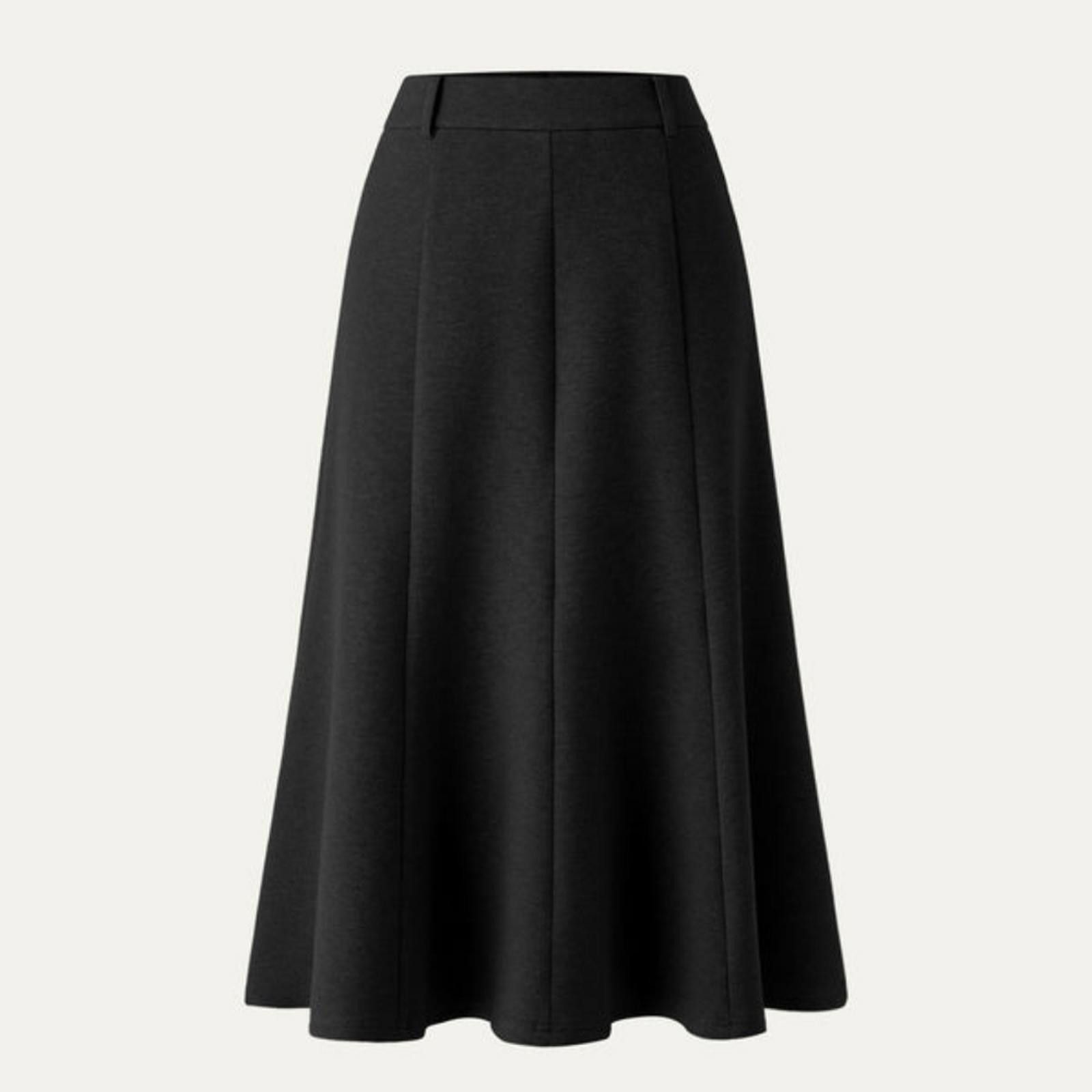 Designer OGL Black FuzzLuxe High Waisted Umbrella Hem Midi Skirt Size 36" / US 14 / IT 50 - 4 Thumbnail