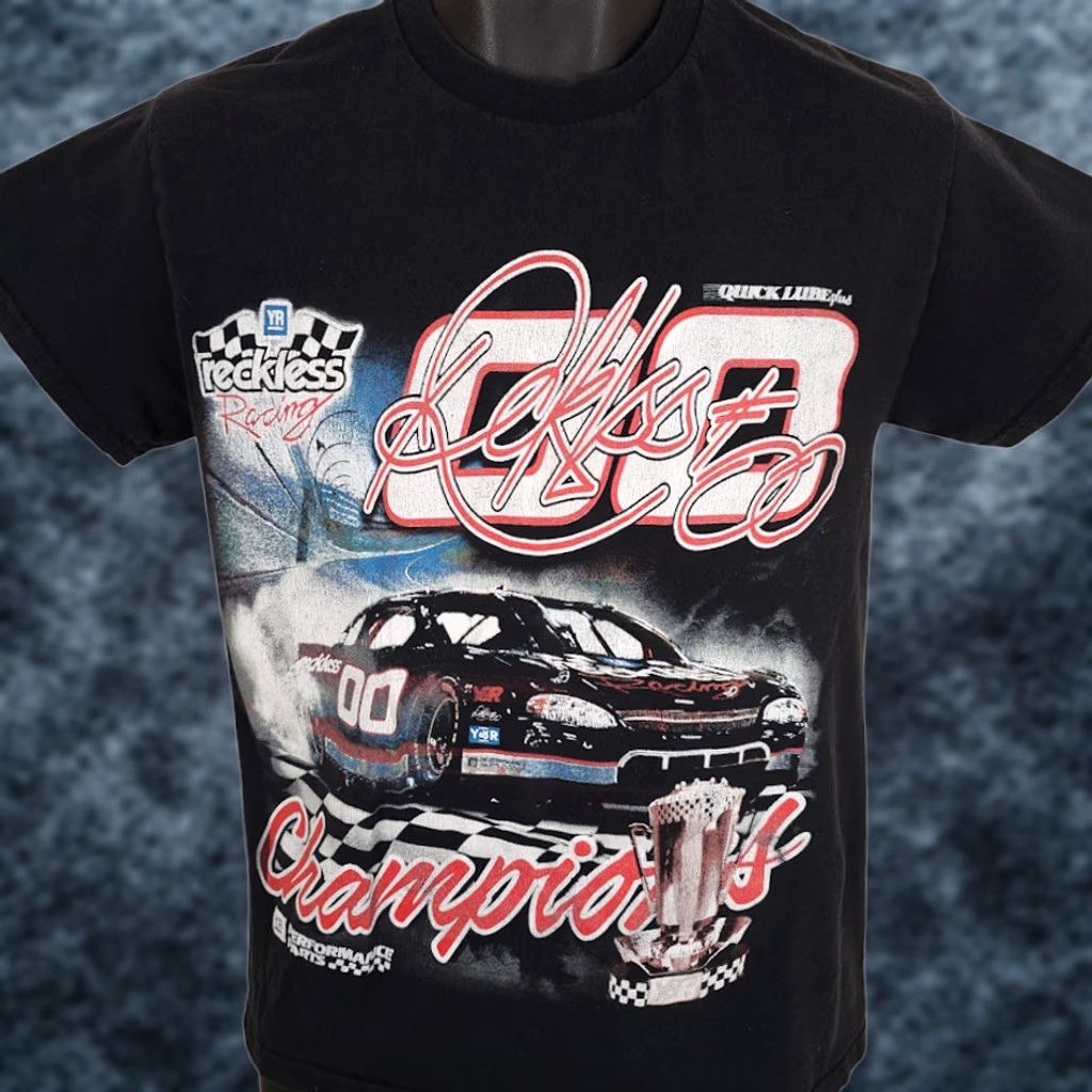 Champion RECKLESS RACING T Shirt Mens Size Small Black YR Champions Size US S / EU 44-46 / 1 - 1 Thumbnail