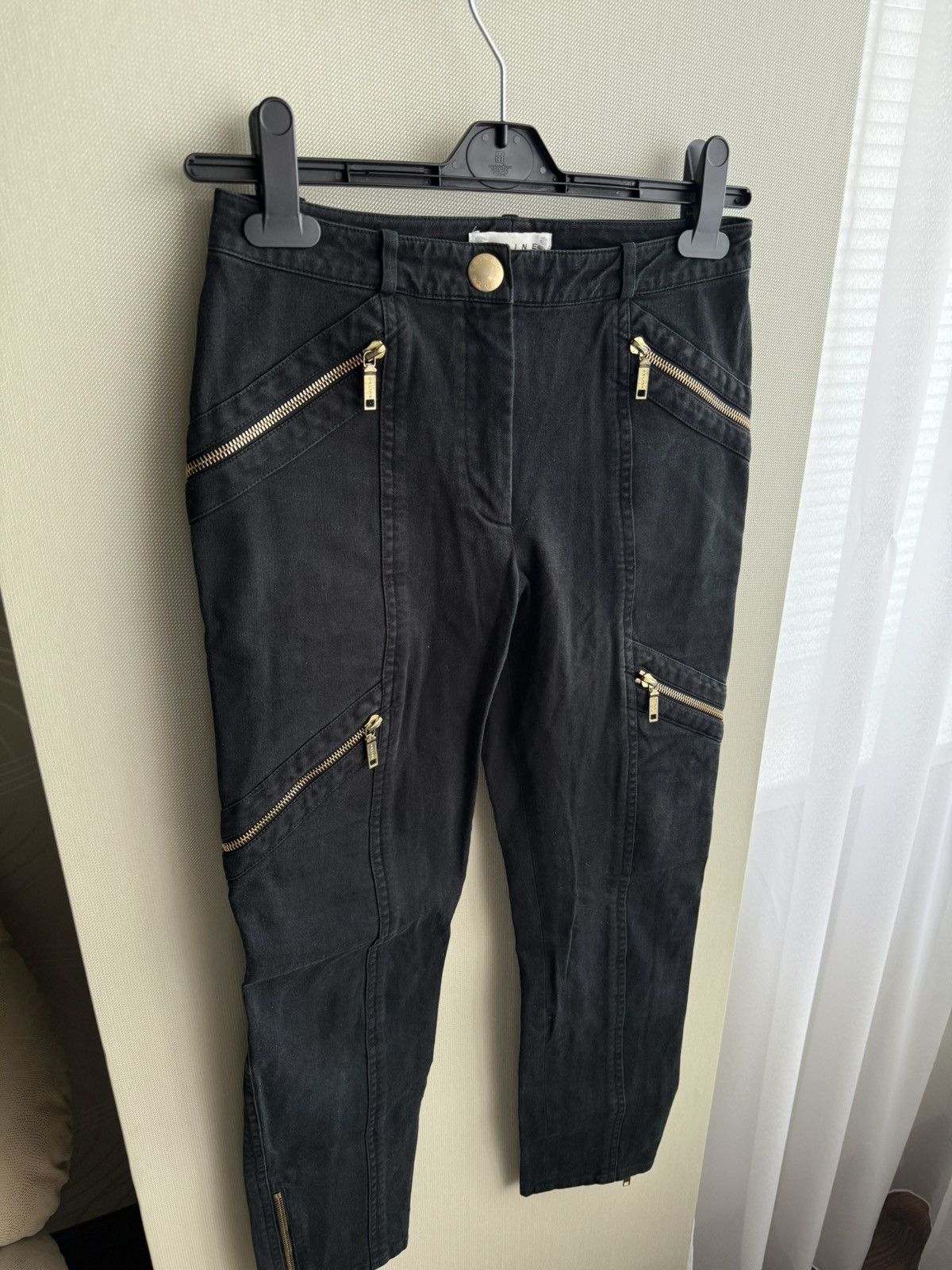 Celine Vintage Celine Black Multi Zipper Cotton Pants Size 26" / US 2 / IT 38 - 2 Thumbnail