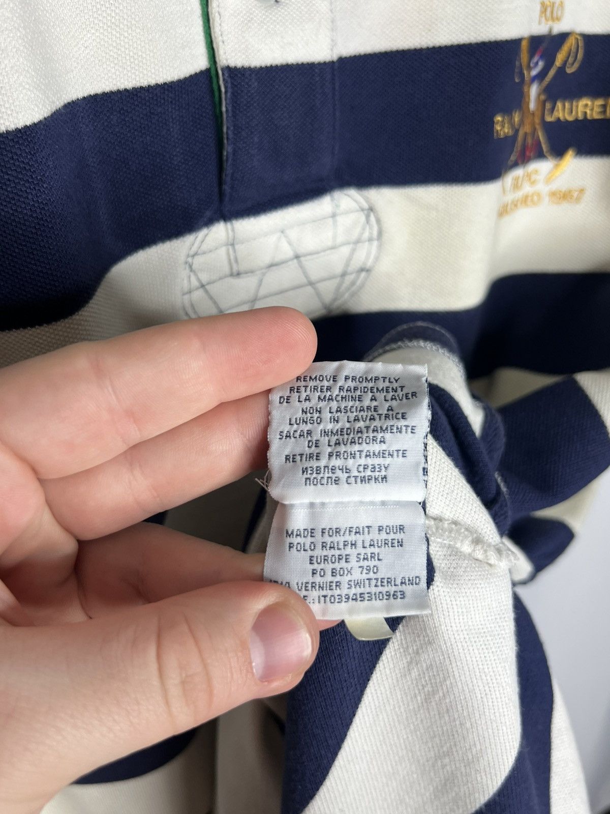 Polo Ralph Lauren Vintage Polo Ralph Lauren #3 Big Logo Pony Striped Polo Tee Size US XXL / EU 58 / 5 - 18 Thumbnail