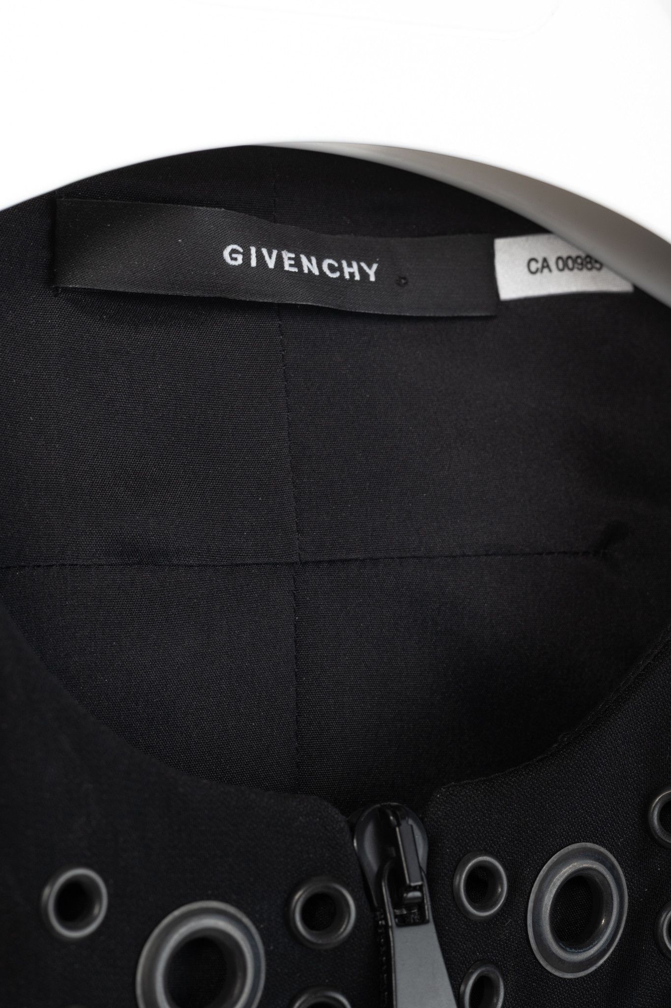 Givenchy Givenchy Black Crepe Grommet-Embellished Mini Dress Size M / US 6-8 / IT 42-44 - 4 Thumbnail