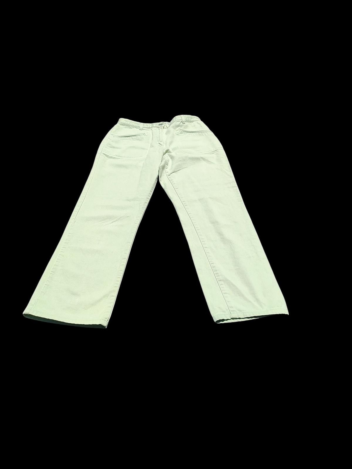 Designer Christopher & Banks Stylish Light Green Wide-Leg Jeans Size 28" / US 6 / IT 42 - 2 Thumbnail