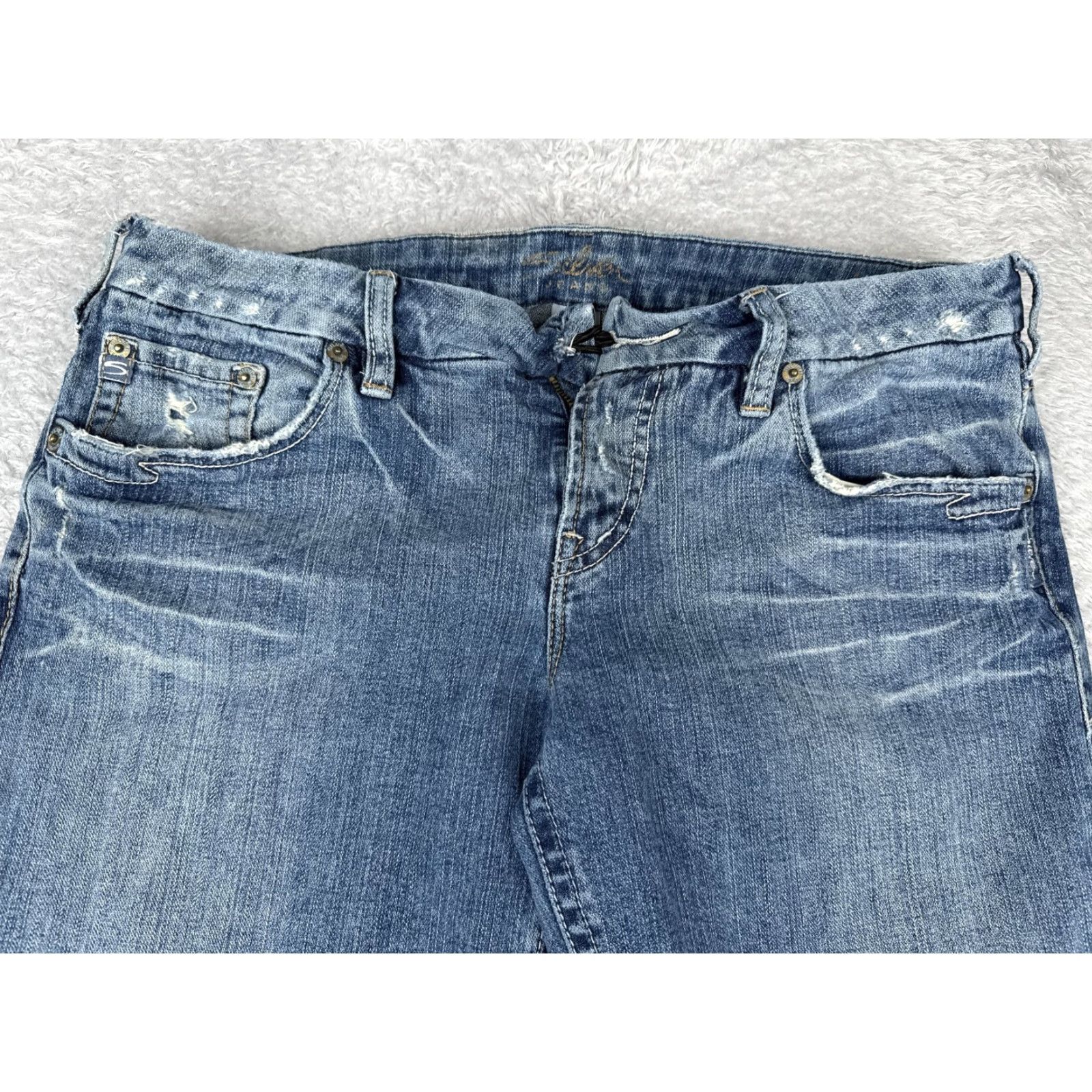 Silver Jeans Co. Silver Jeans Co Jeans 32x32 Blue Bootcut Distressed Denim Flare Mid Womens Size 24" / US 00 / IT 34 - 4 Thumbnail
