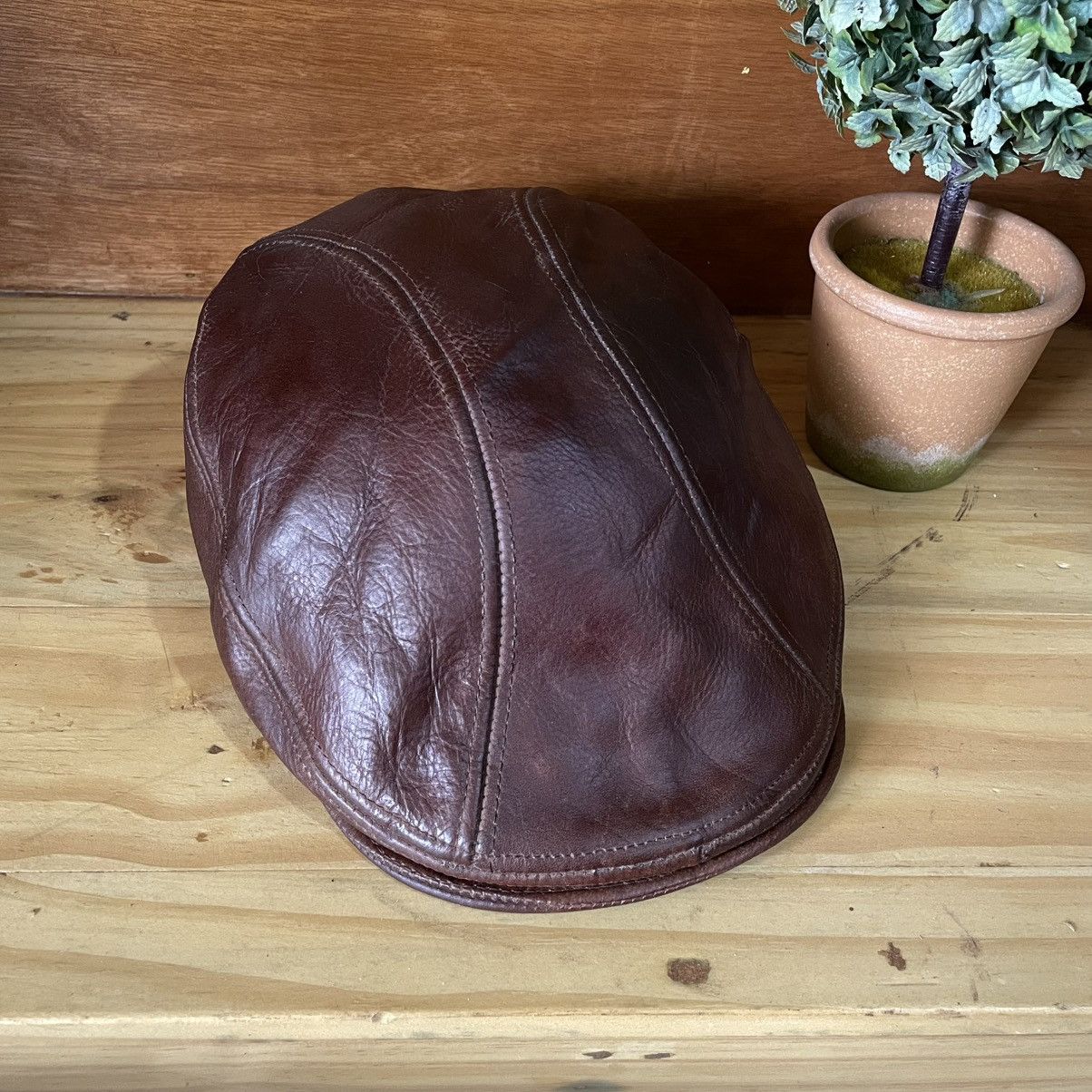 Other Vintage Ivy Gatsby Leather Flap Cap Size ONE SIZE - 1 Thumbnail