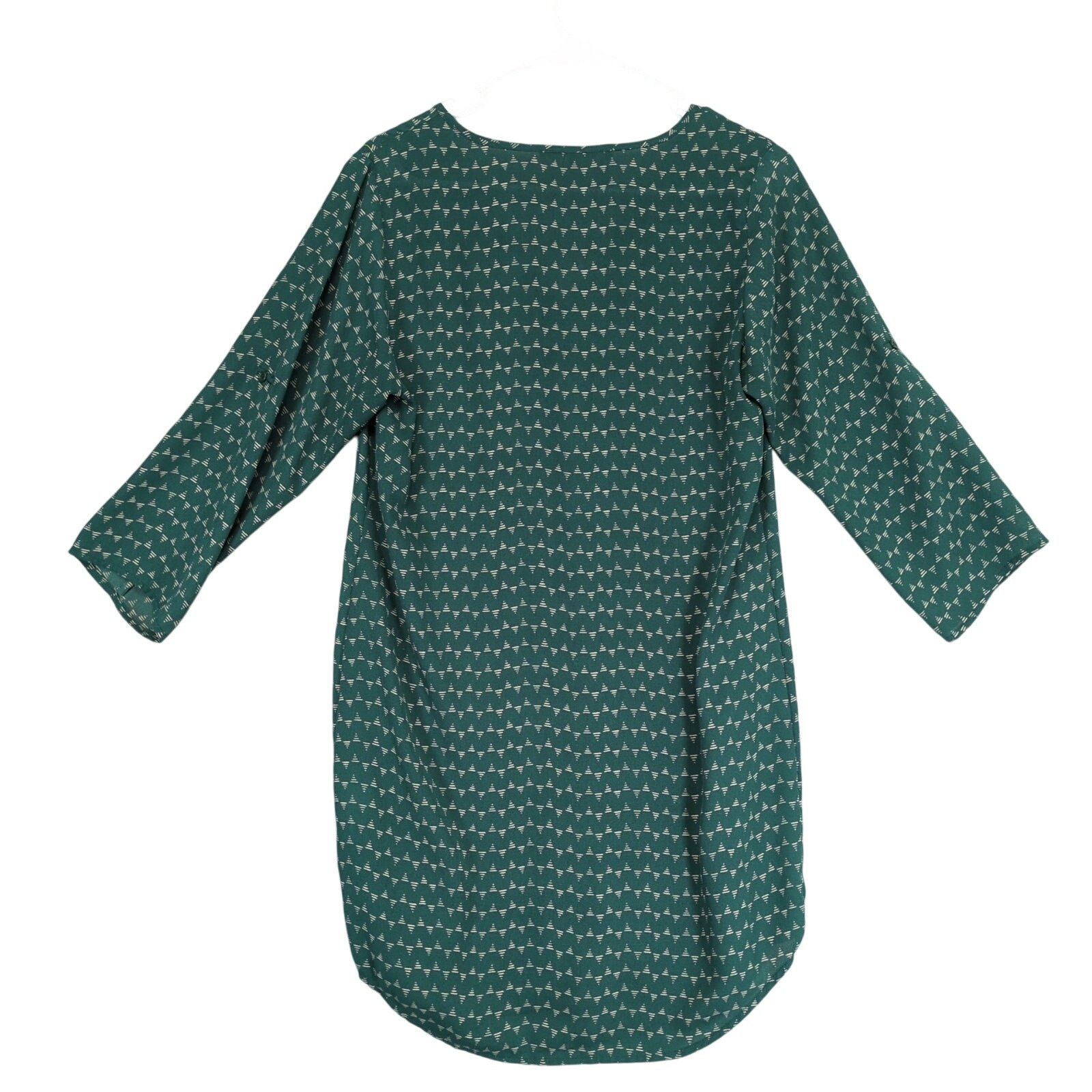 Other 19 Cooper Women's XS Green Geometric Shift Knee-Length Dress Size XS / US 0-2 / IT 36-38 - 3 Thumbnail