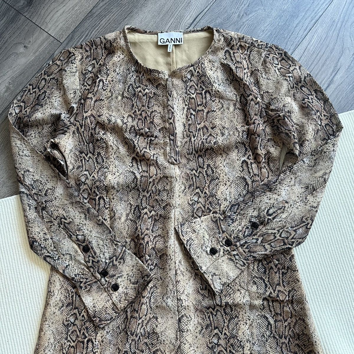 Ganni GANNI Snake Print Starfish Long Sleeve Maxi Dress Size XS / US 0-2 / IT 36-38 - 2 Thumbnail
