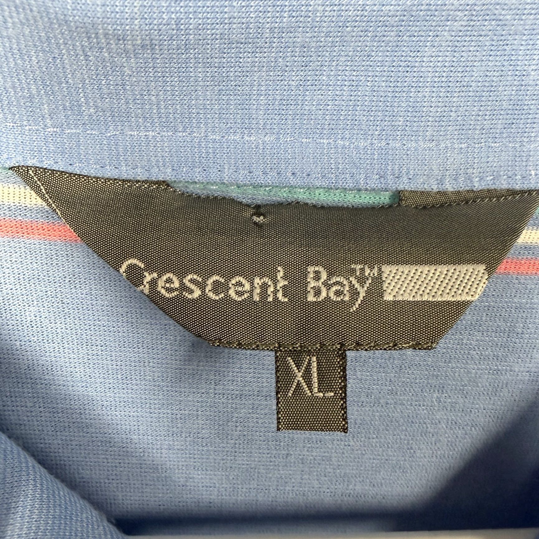 Vintage VINTAGE Crescent Bay Polo Shirt XL Striped Blue Men Short Sleeve Cotton Polyester Classic Collared Pocket 2-Button Preppy Streetwear Size US XL / EU 56 / 4 - 4 Thumbnail