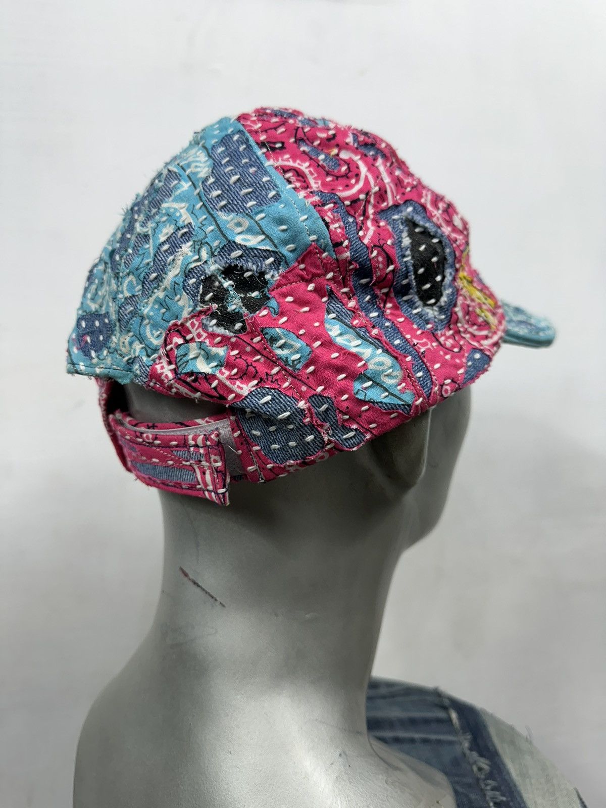 Art Comes First × Handmade Custom Made Distressed Paisley Patchwork Boro hats Size ONE SIZE - 7 Thumbnail