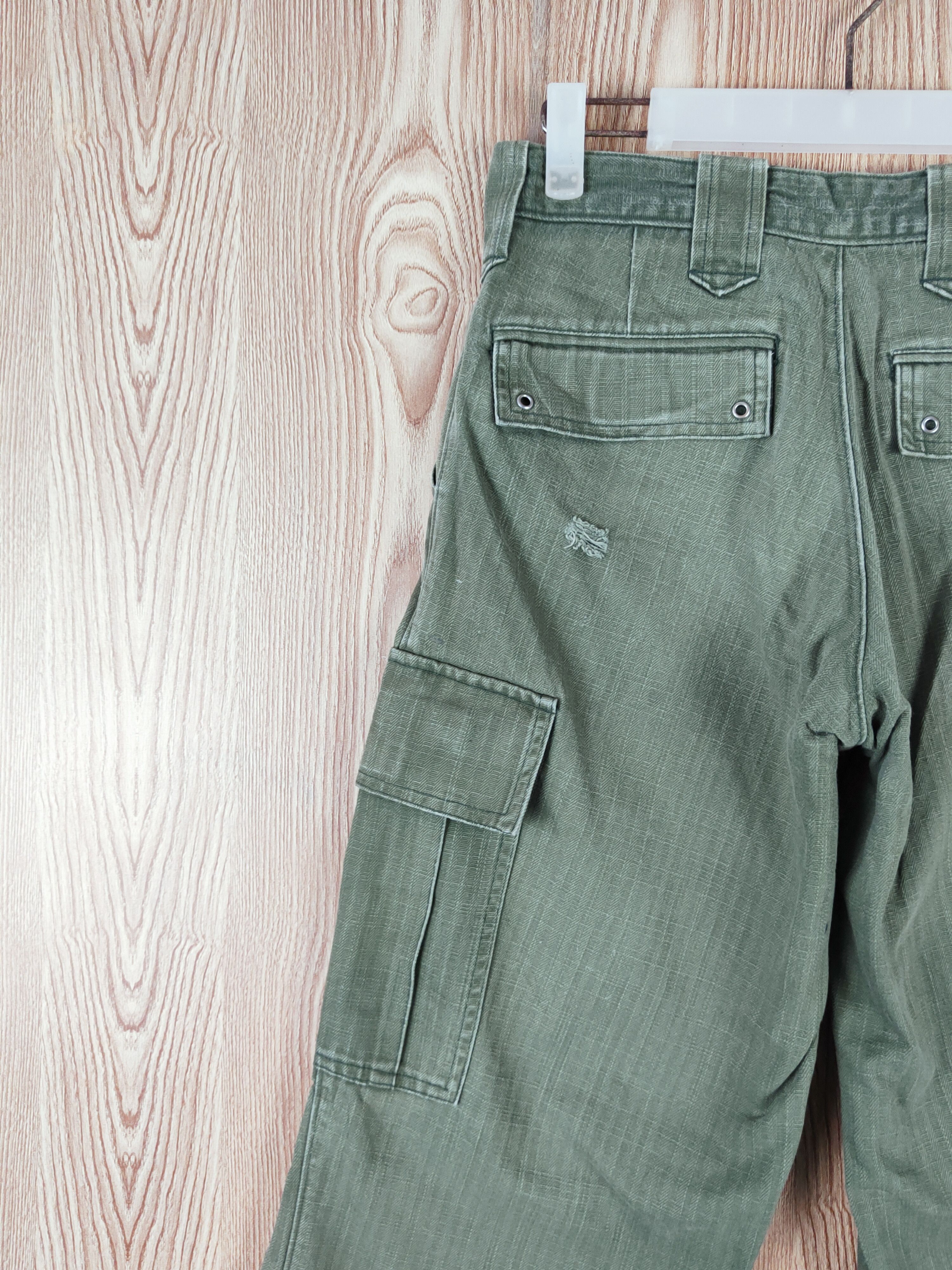 Japanese Brand Tora Green Faded Multipocket Tactical Cargo Pants #W334 Size US 28 / EU 44 - 9 Thumbnail