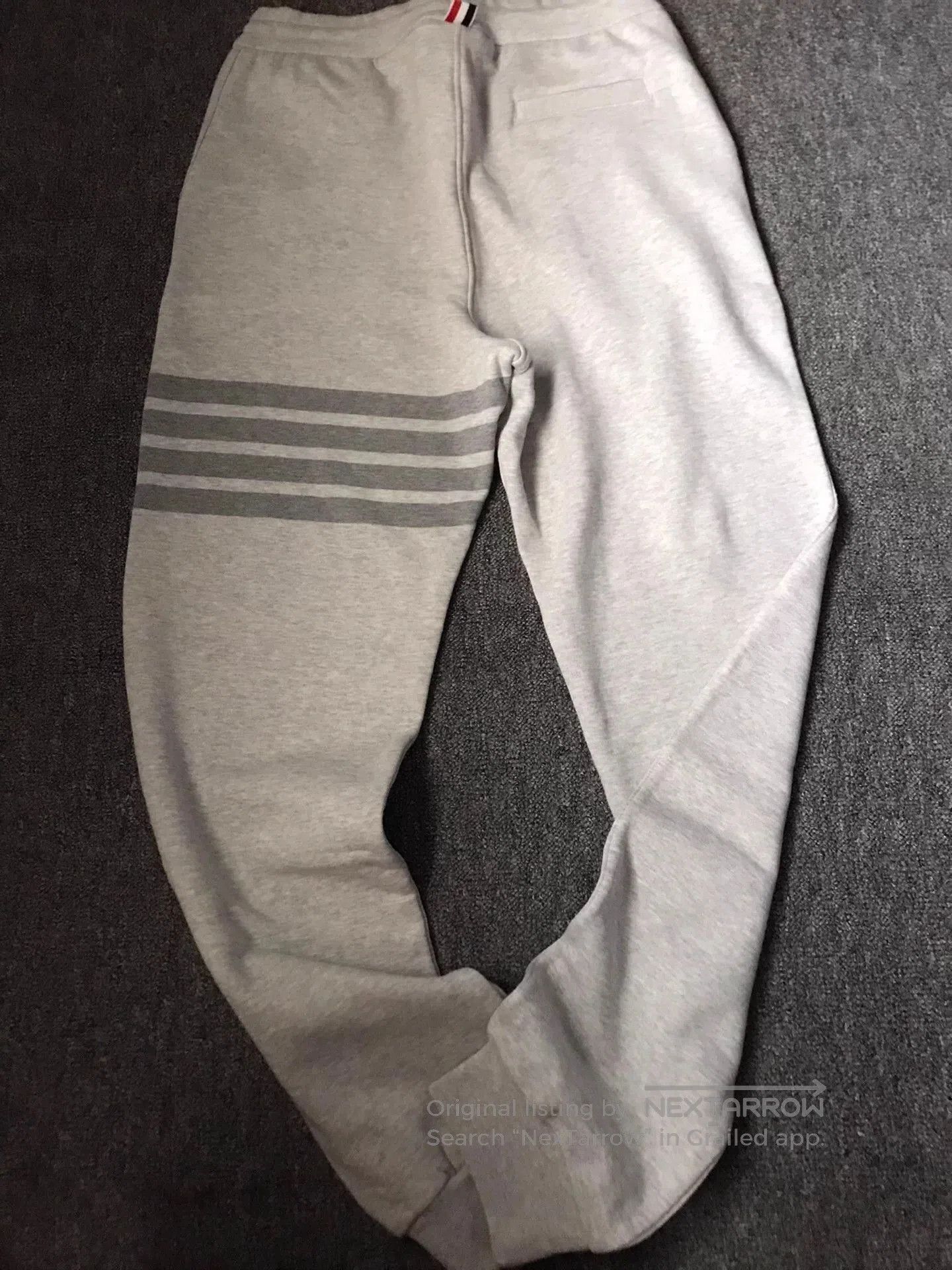 Thom Browne Gray Striped Sweatpants with Elastic Waist. Size US 36 / EU 52 - 2 Thumbnail